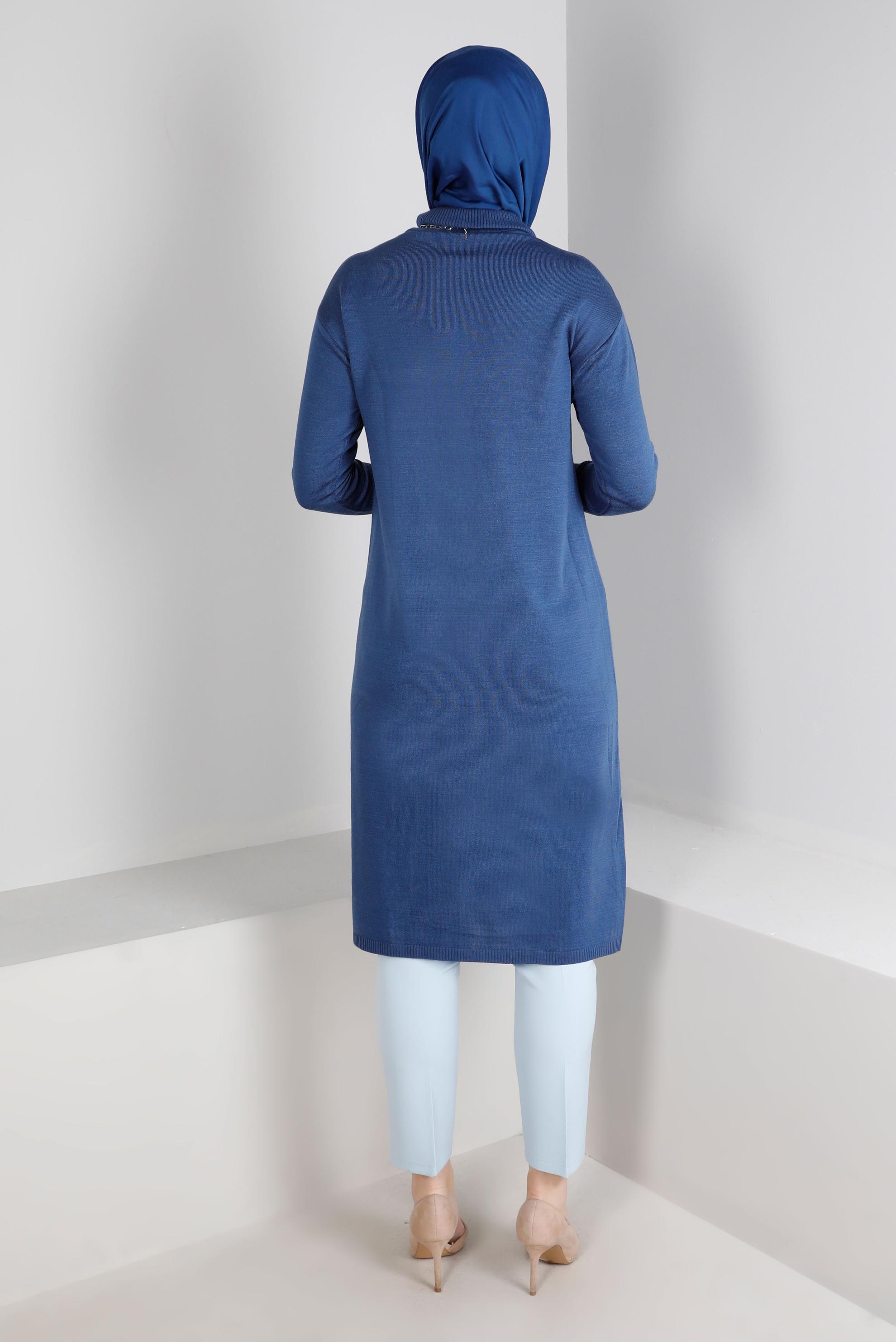 Tesettür giyim LACİVERT BASIC UZUN TRİKO TUNİK 43103