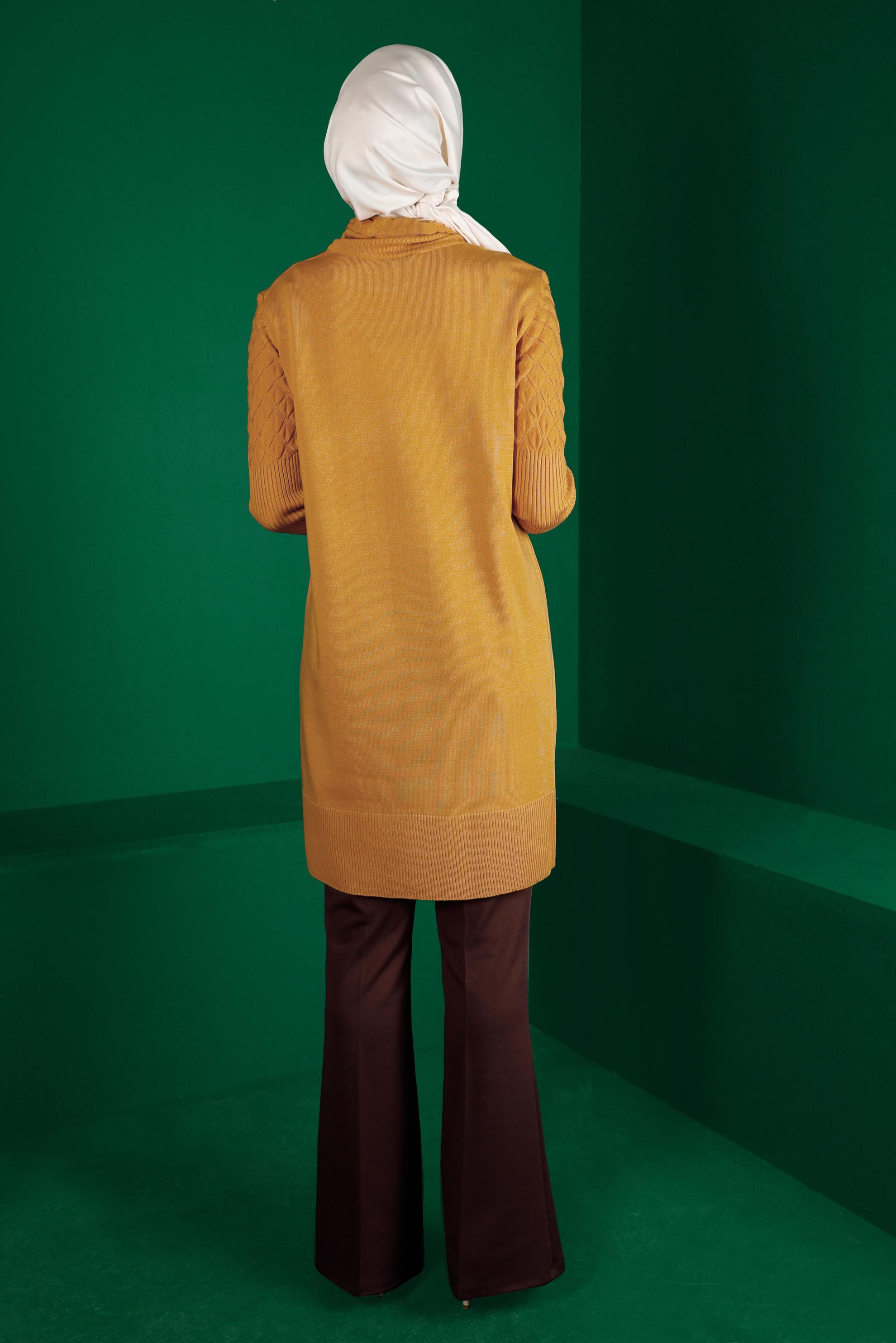 Tesettür giyim SARI BOĞAZLI TRİKO TUNİK 43106	