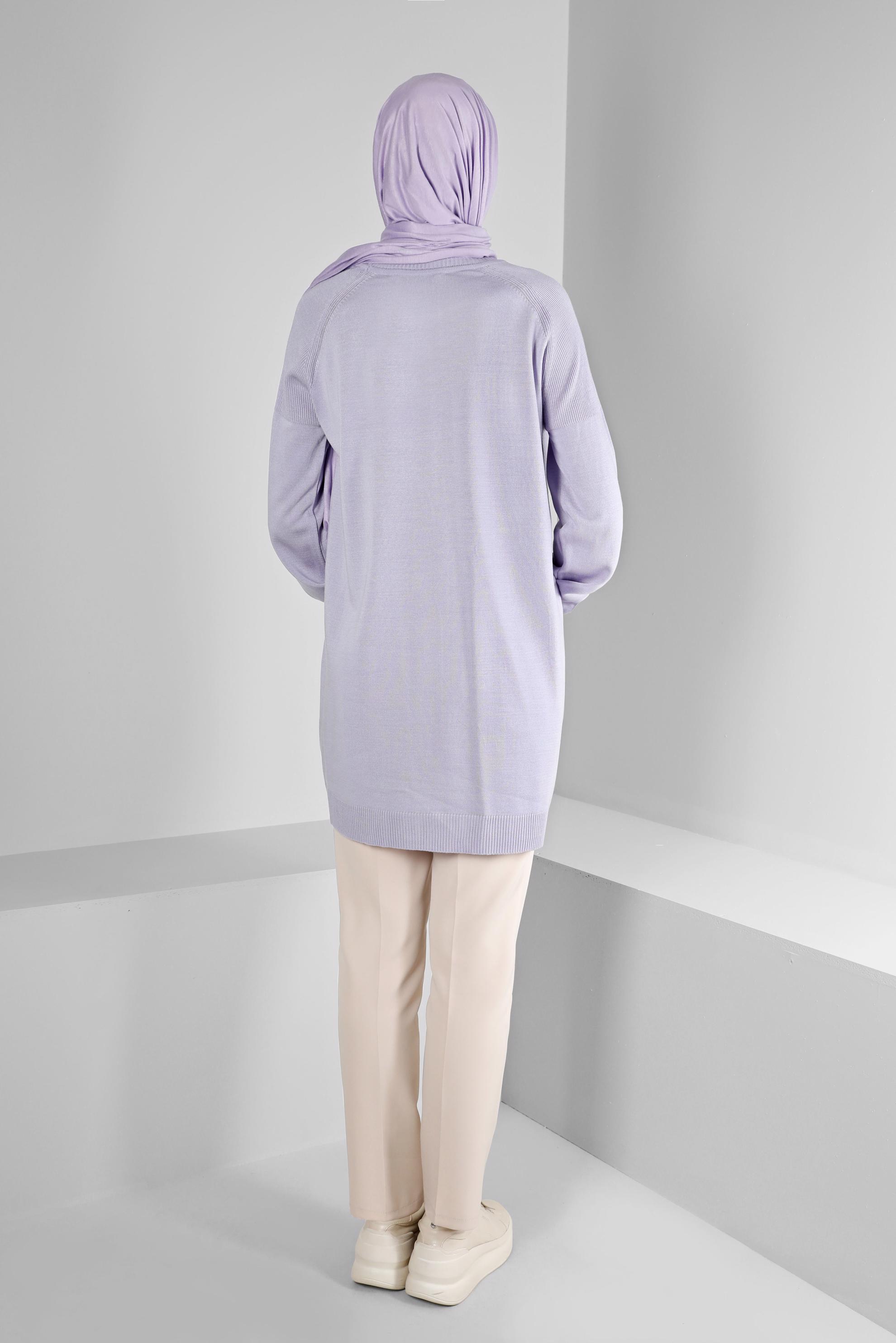 Vêtements hijab POURPRE TUNIQUE EN MAILLE À MOTIFS 43109