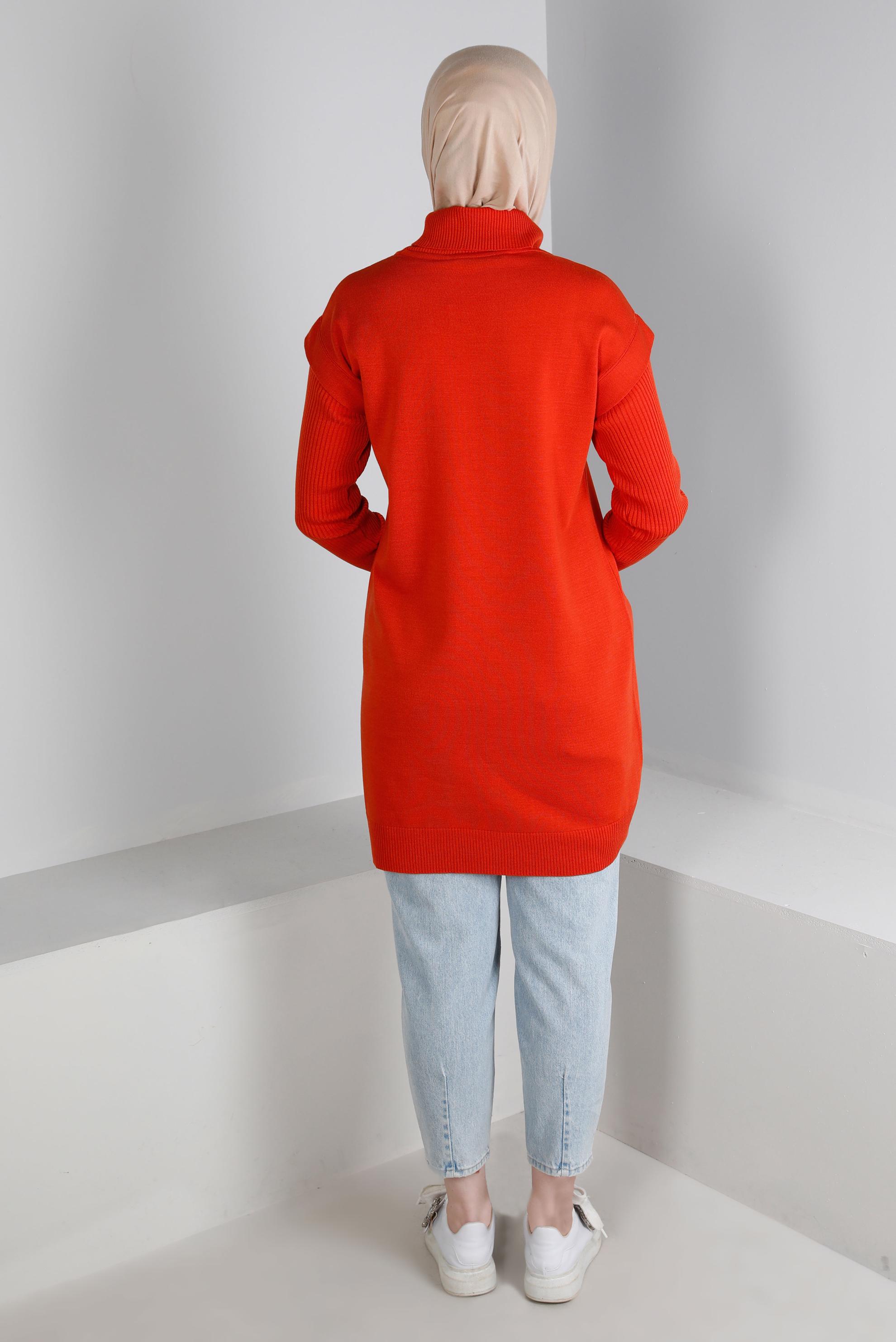 Vêtements hijab ROUGE TUNIQUE EN MAILLE COL ROULÉ 43110