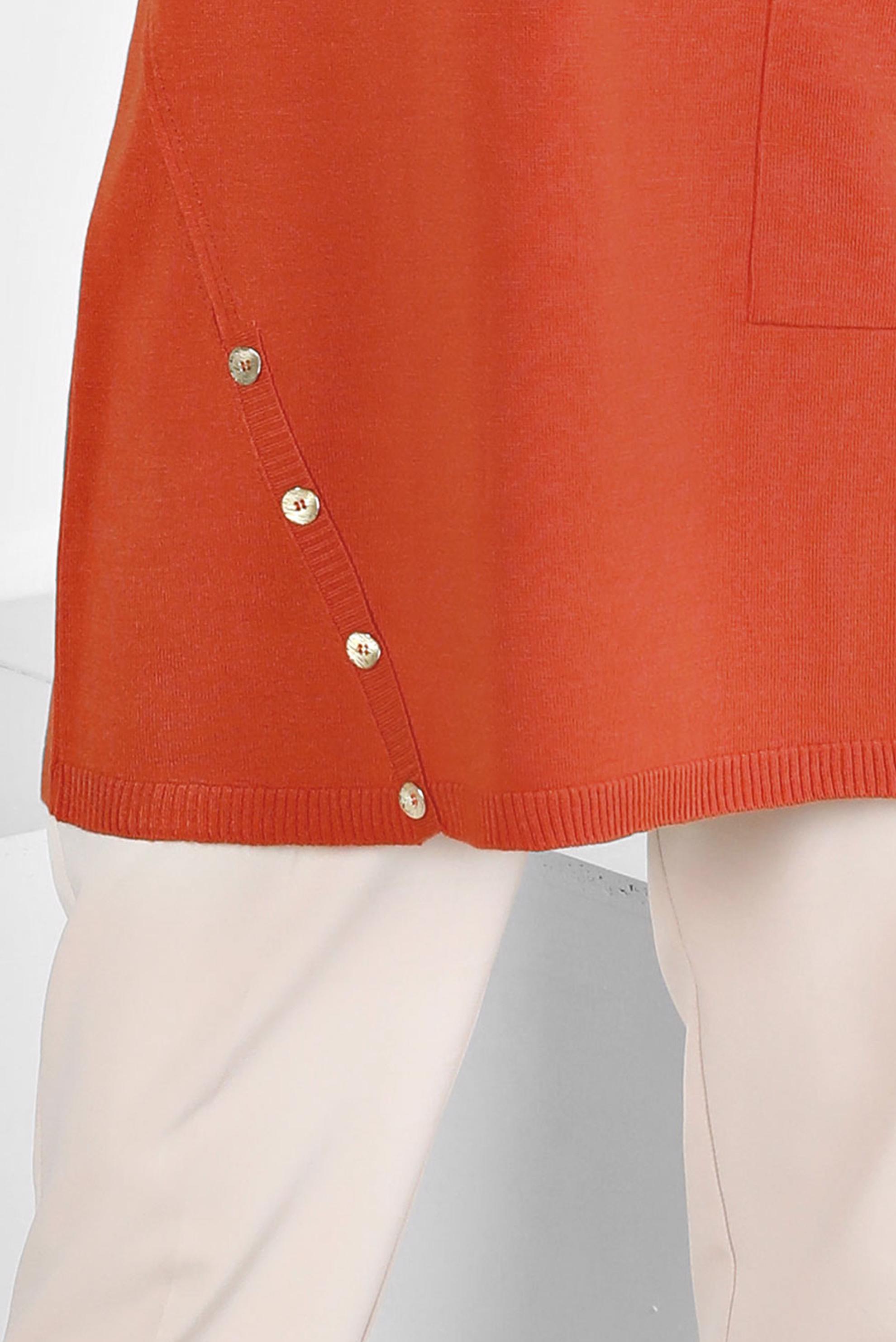 Tesettür giyim TURUNCU DÜĞMELİ BOĞAZLI TRİKO TUNİK 43113	