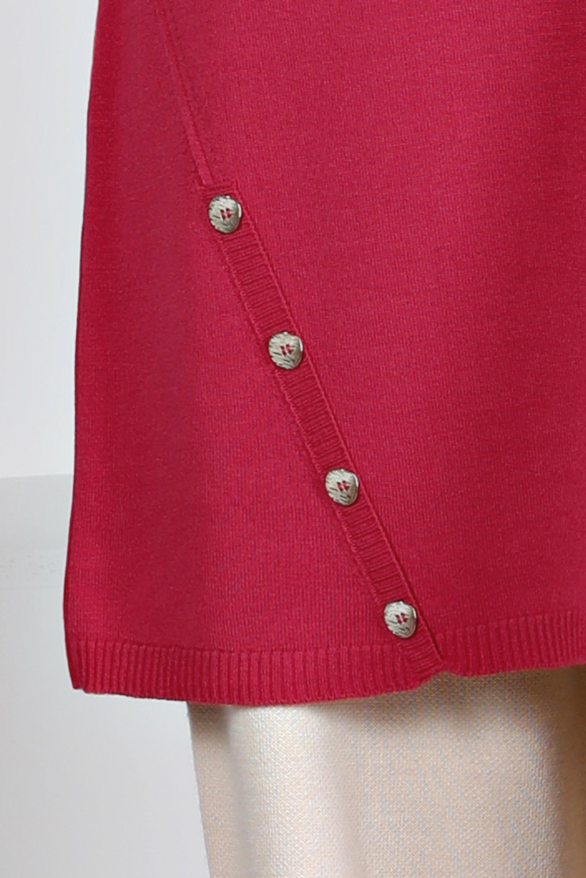 Tesettür giyim FUŞYA DÜĞMELİ BOĞAZLI TRİKO TUNİK 43113	