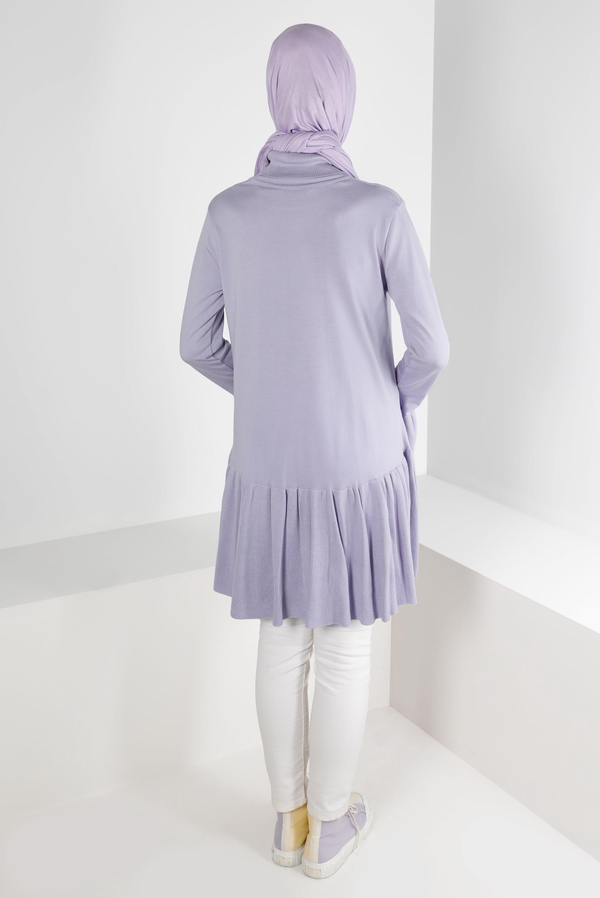 Vêtements hijab POURPRE TUNIQUE EN MAILLE À VOLANTS 43114