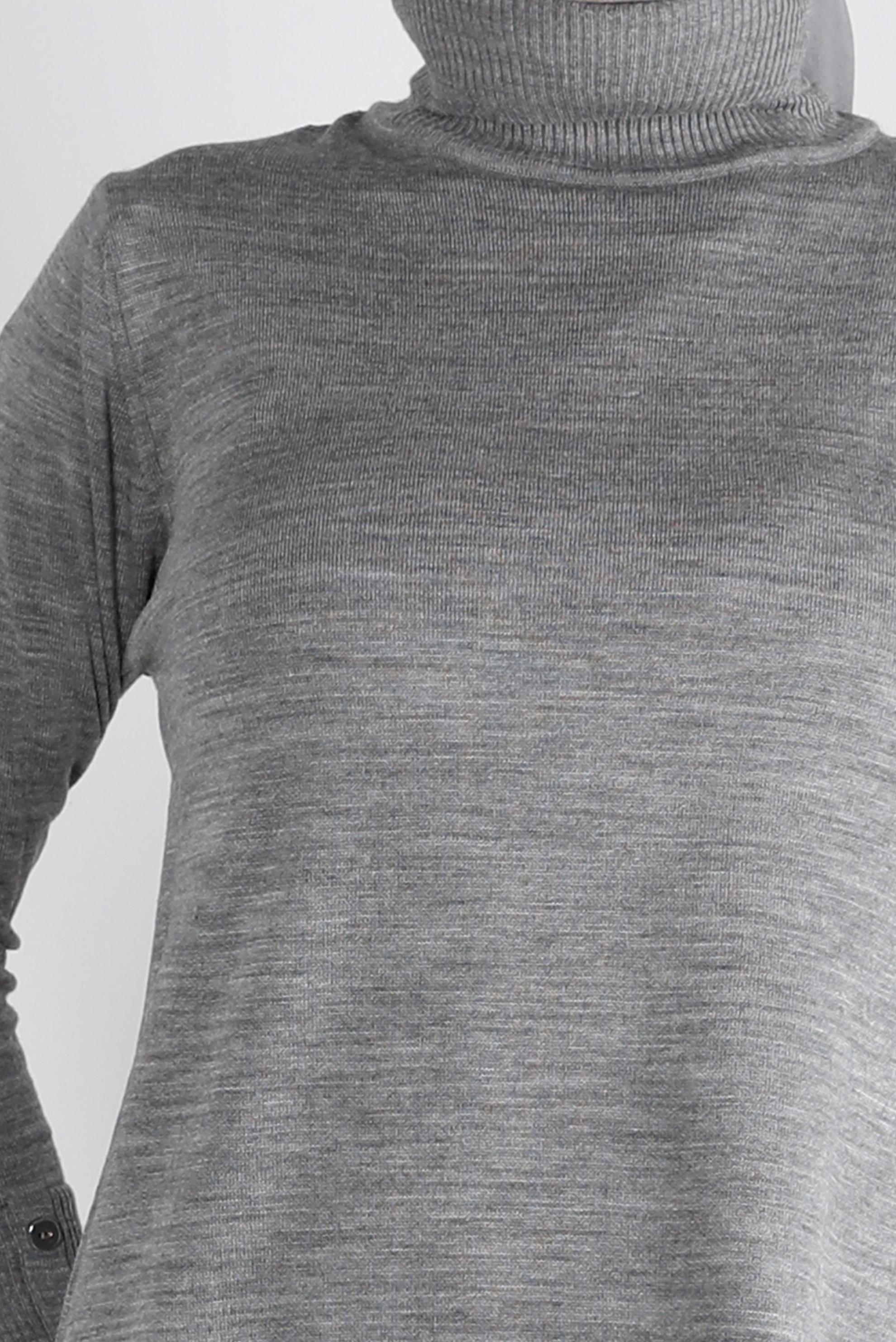 Tesettür giyim GRİ MANŞETLERİ DÜĞMELİ TRİKO TUNİK 43116	