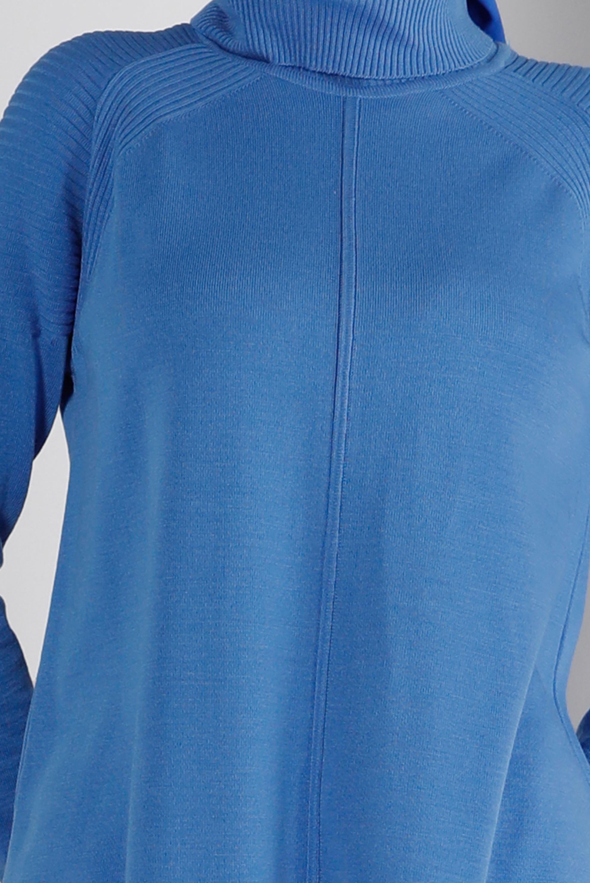 Tesettür giyim MAVİ BALIKÇI YAKA TRİKO TUNİK 43117