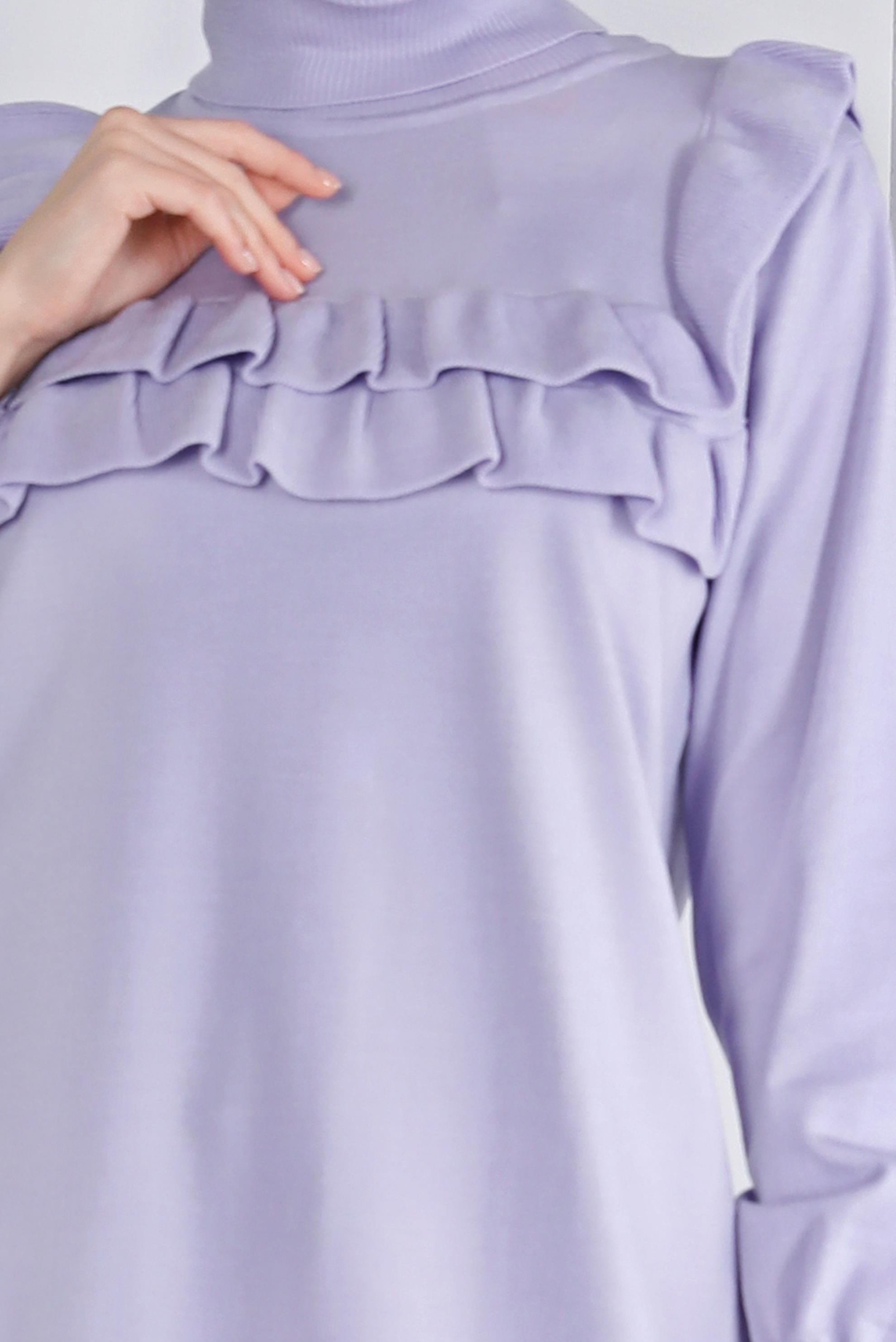 Tesettür giyim MOR FIRFIRLI TRİKO TUNİK 43118	