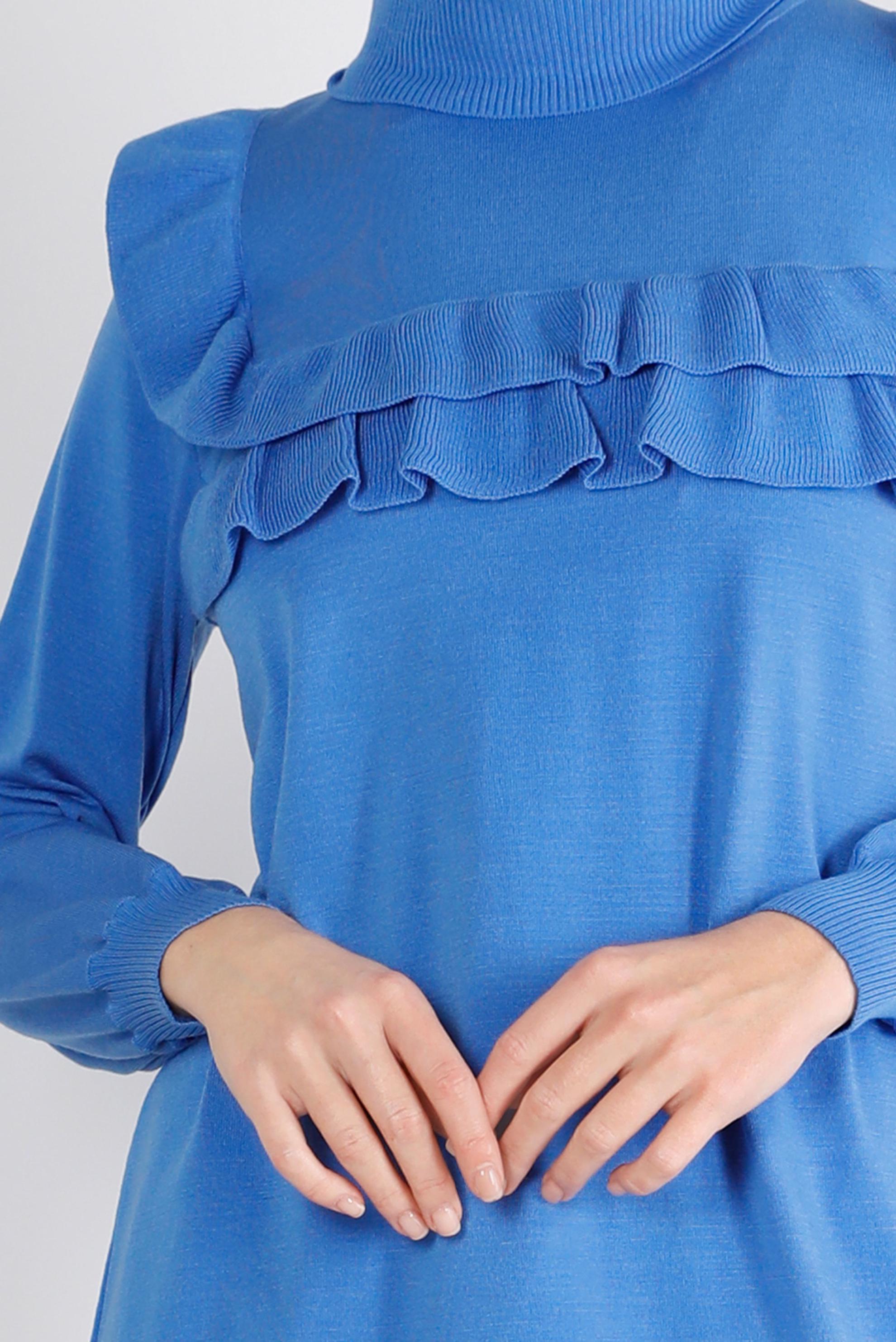 Tesettür giyim MAVİ FIRFIRLI TRİKO TUNİK 43118	