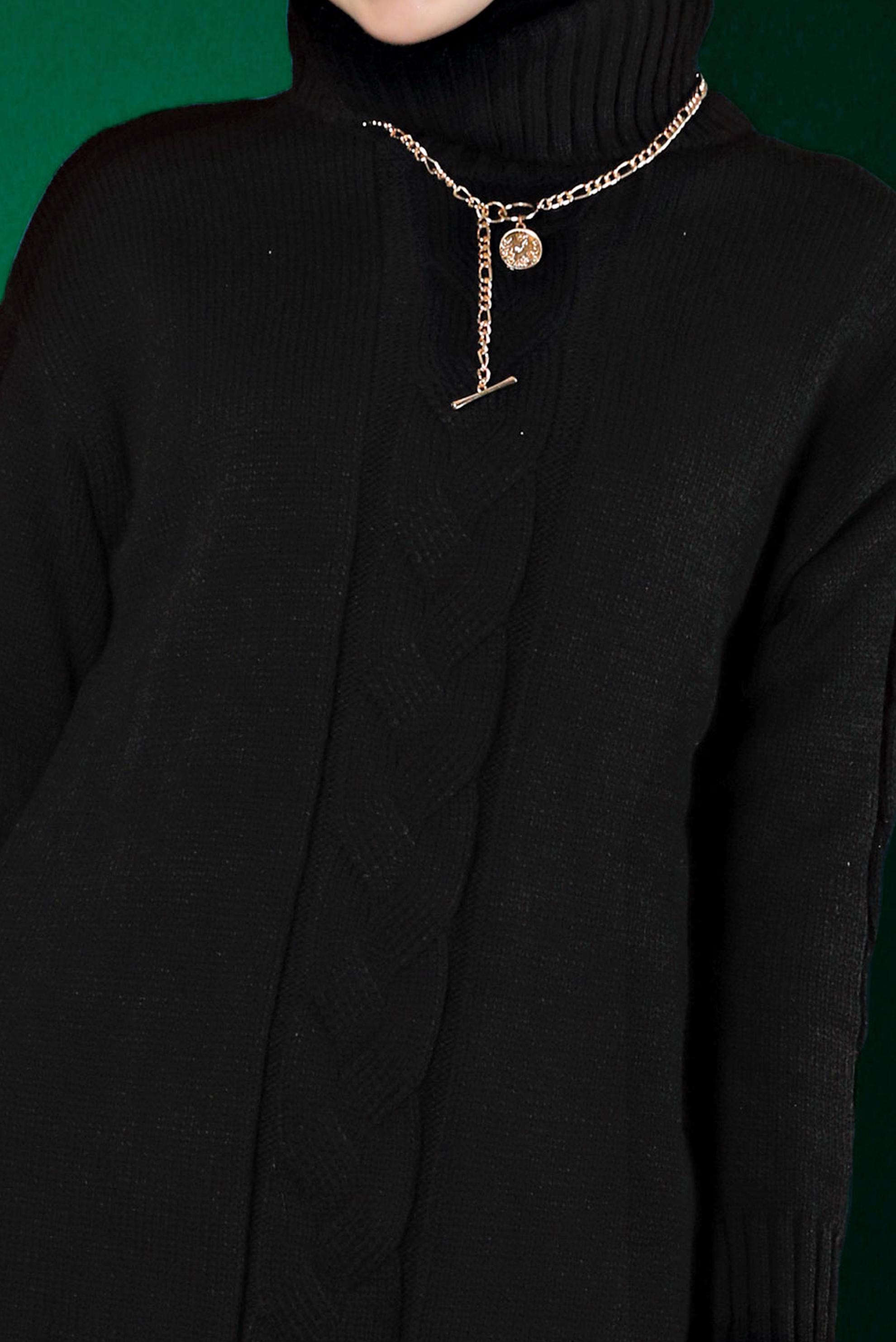 Vêtements hijab NOIR TUNIQUE EN MAILLE COL ROULÉ 43119