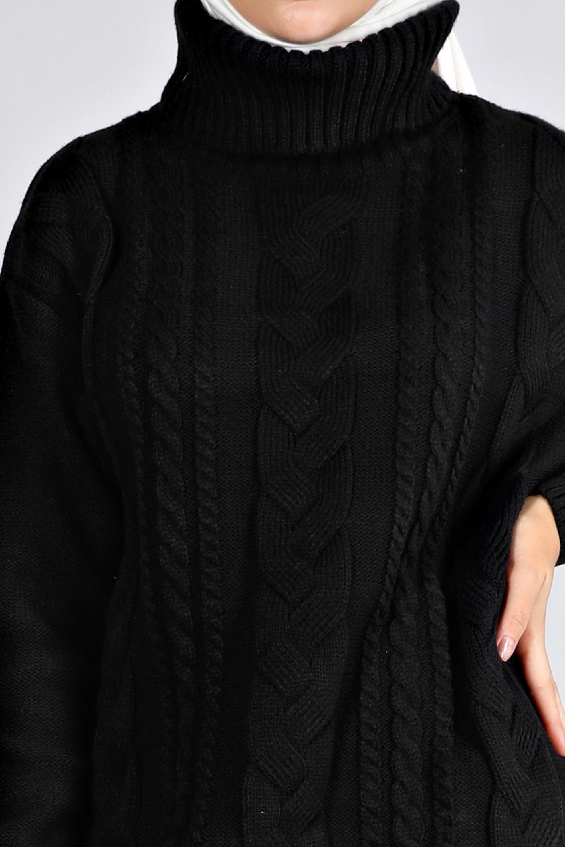 Vêtements hijab NOIR TUNIQUE EN MAILLE TORSADÈE 43135	