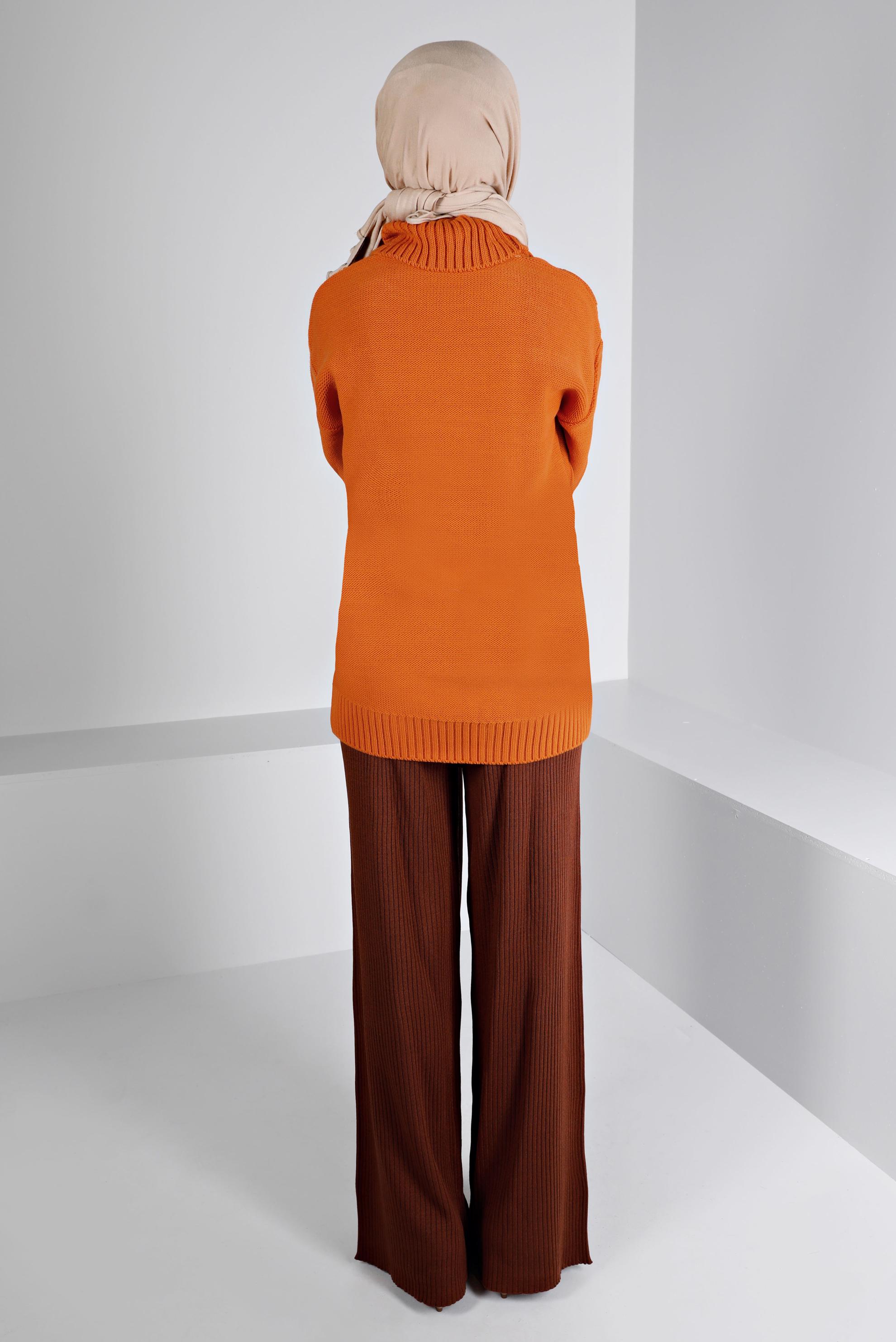 Vêtements hijab ORANGE TUNIQUE EN MAILLE TORSADÈE 43135	