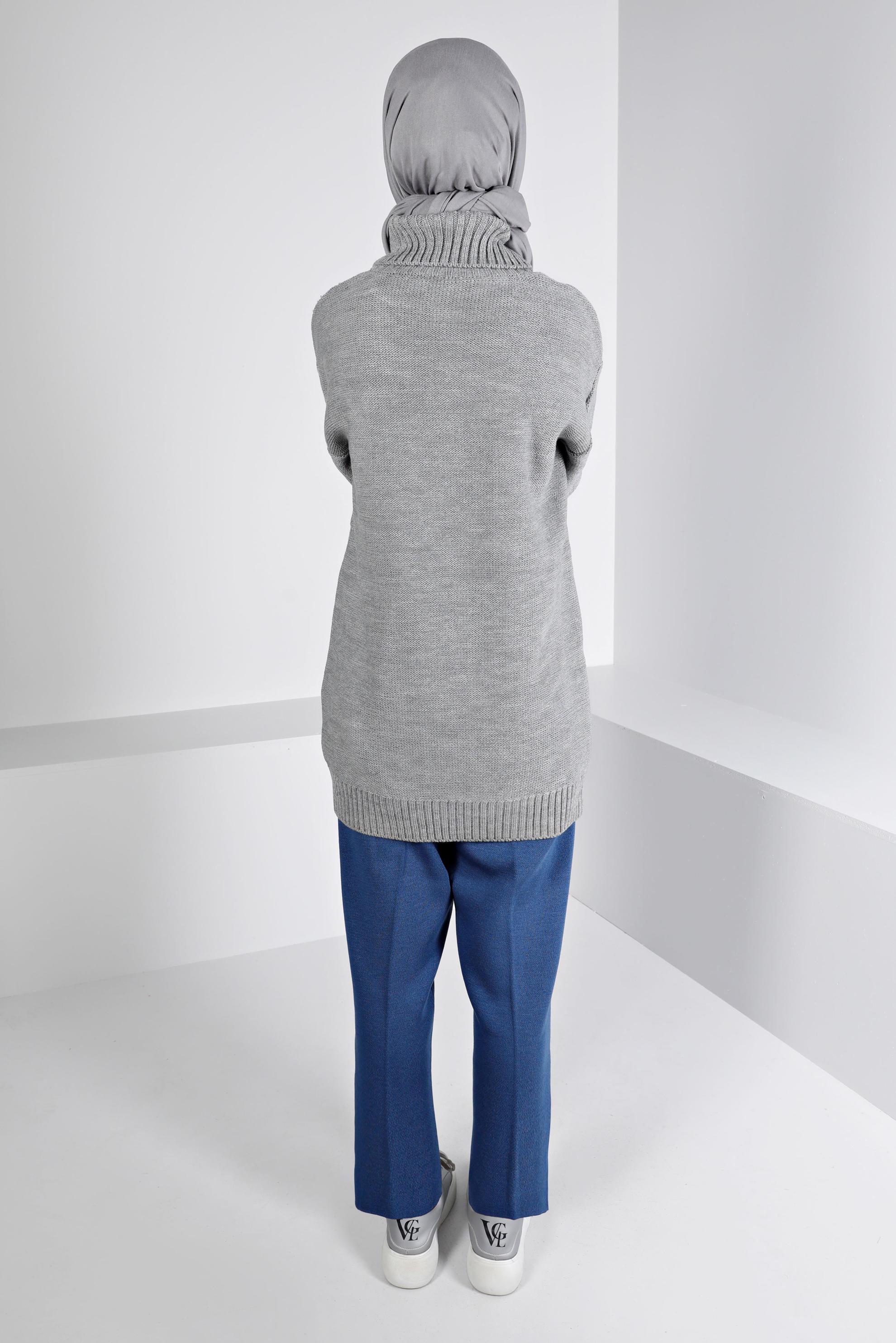 Vêtements hijab GRIS TUNIQUE EN MAILLE TORSADÈE 43135	