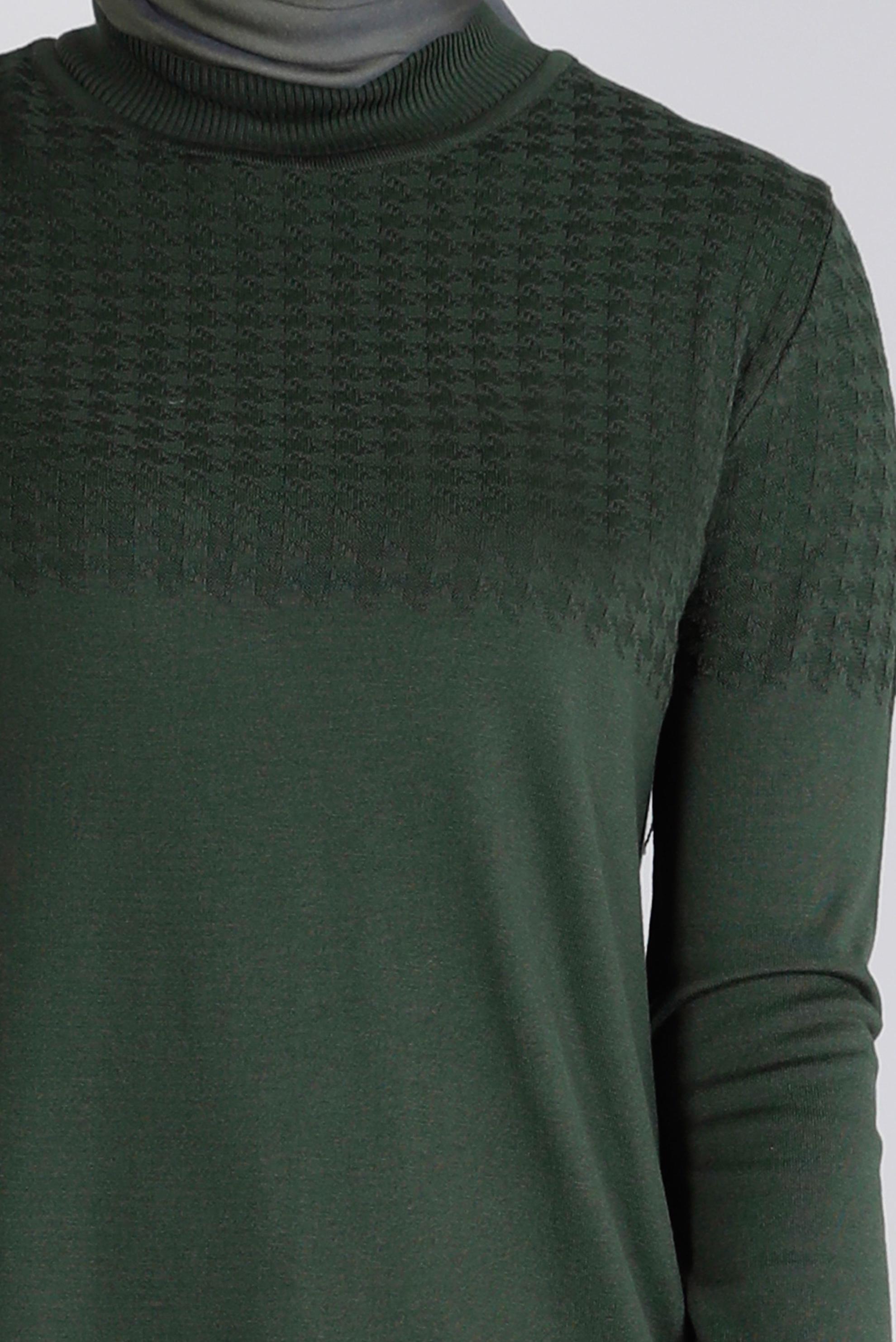 Vêtements hijab KAKI TUNIQUE EN MAILLE À MOTIFS 43137