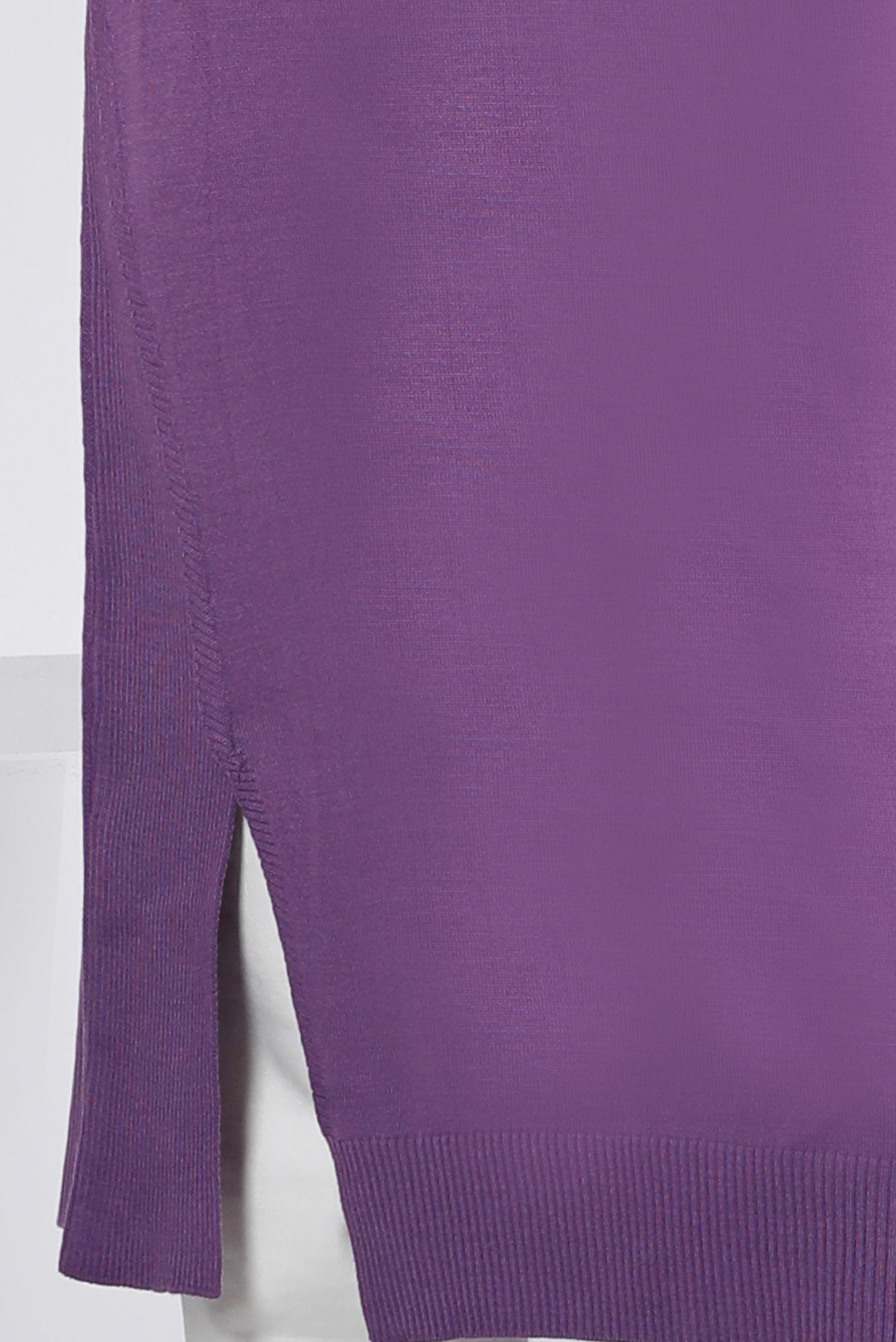 Tesettür giyim MOR YIRTMAÇ DETAYLI BASIC TRİKO TUNİK 43160