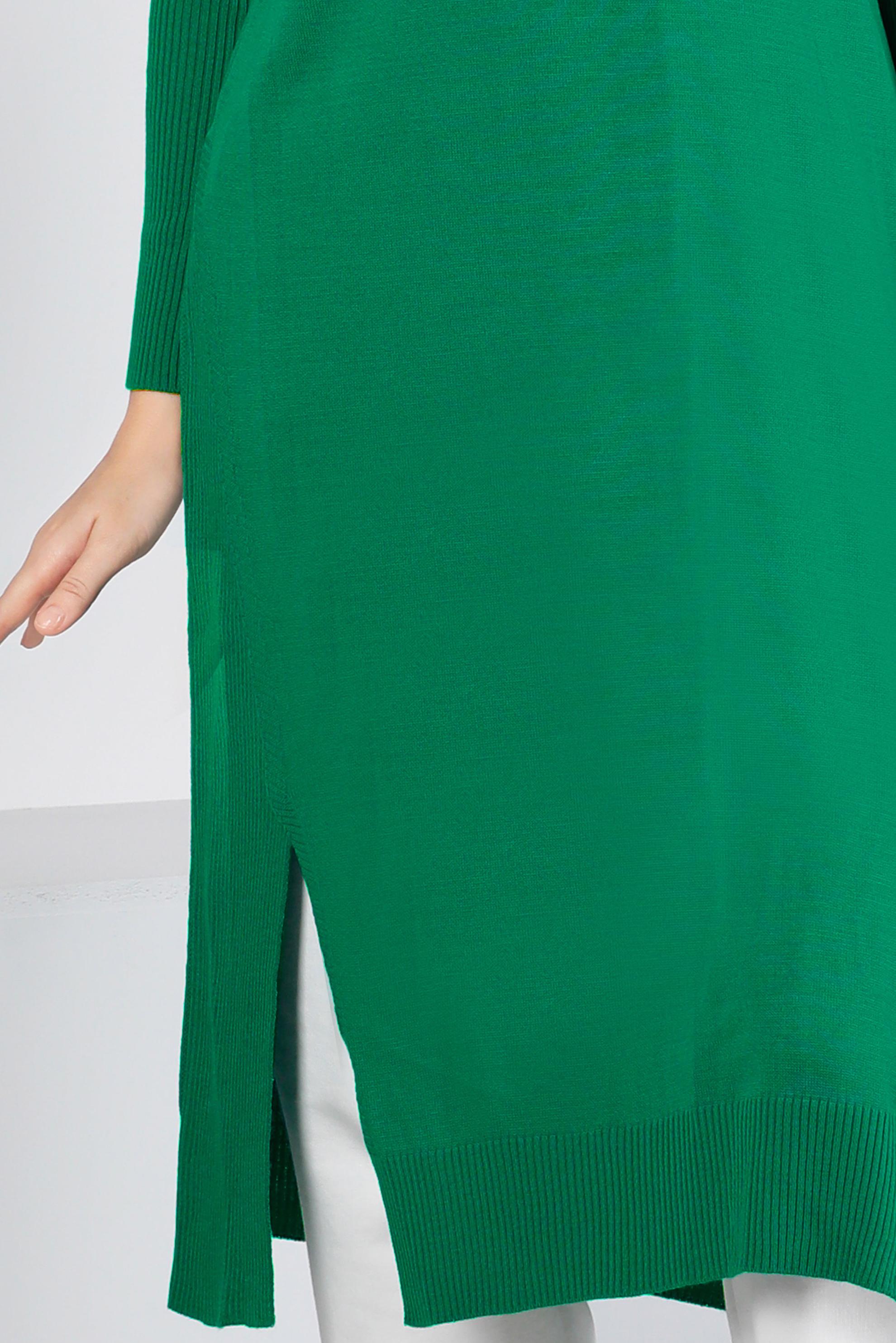 Tesettür giyim YEŞİL YIRTMAÇ DETAYLI BASIC TRİKO TUNİK 43160