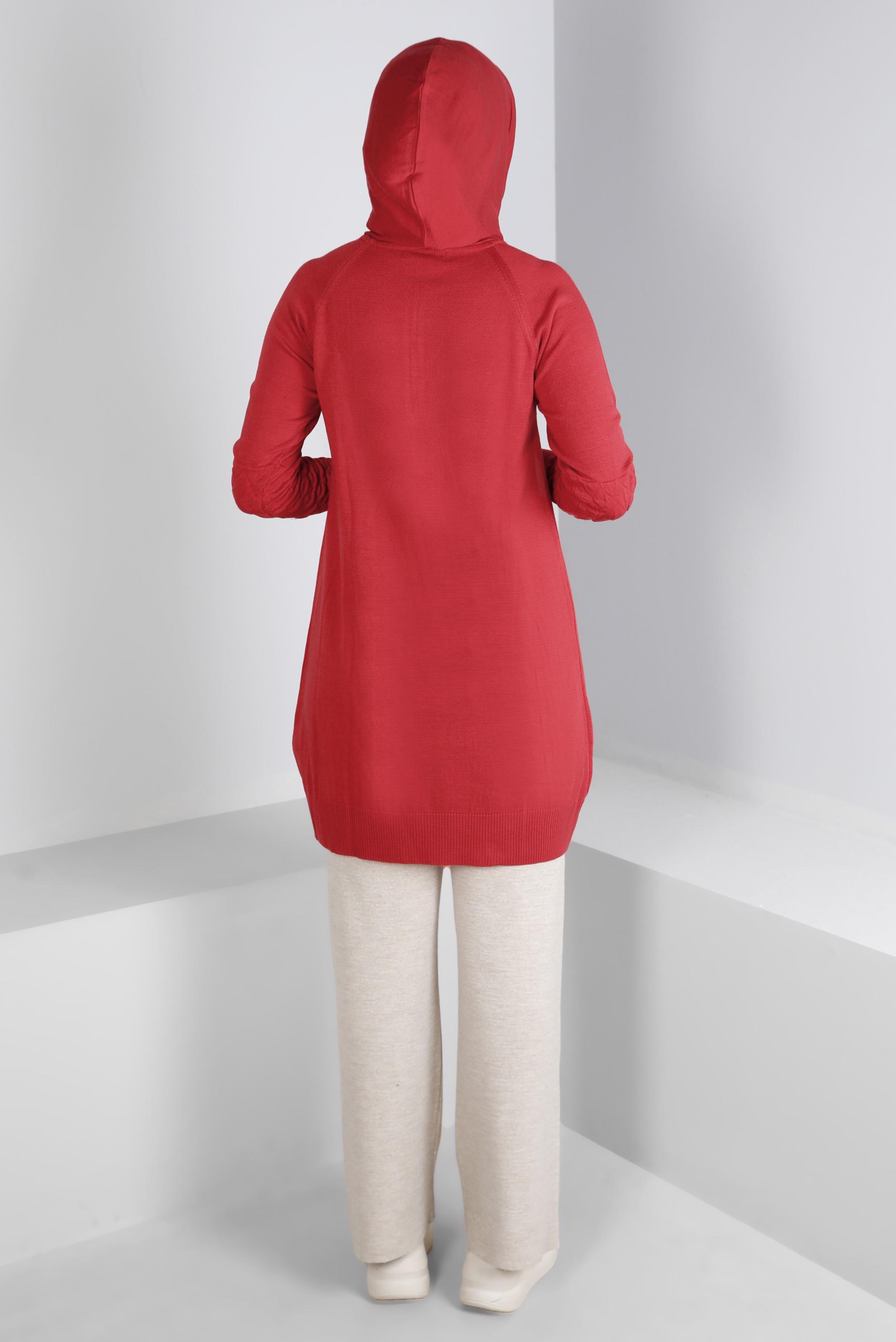 Vêtements hijab CORAIL TUNIQUE EN MAILLE À CAPUCHE AVEC DÉTAIL MATELASSÉ 43162