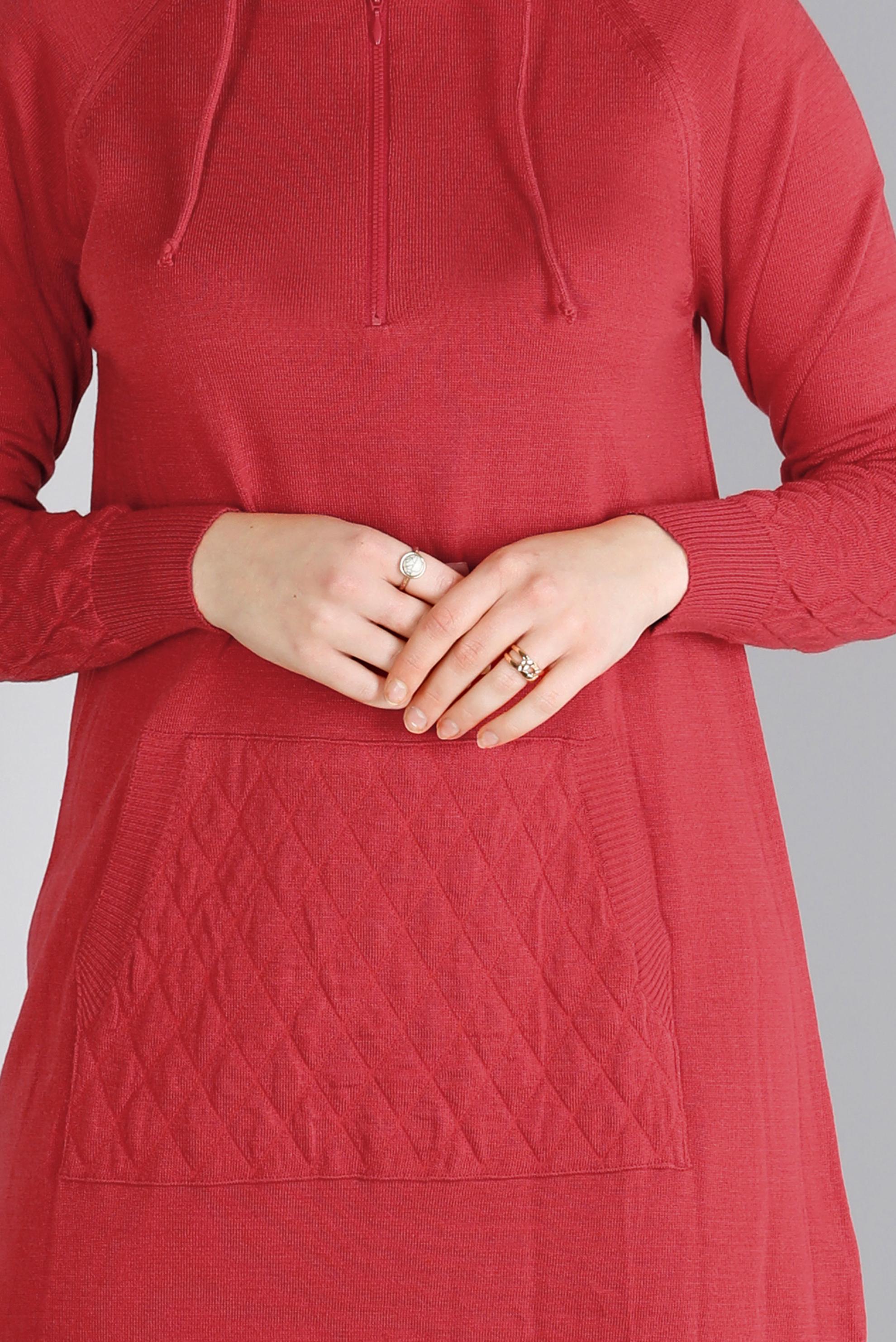 Vêtements hijab CORAIL TUNIQUE EN MAILLE À CAPUCHE AVEC DÉTAIL MATELASSÉ 43162