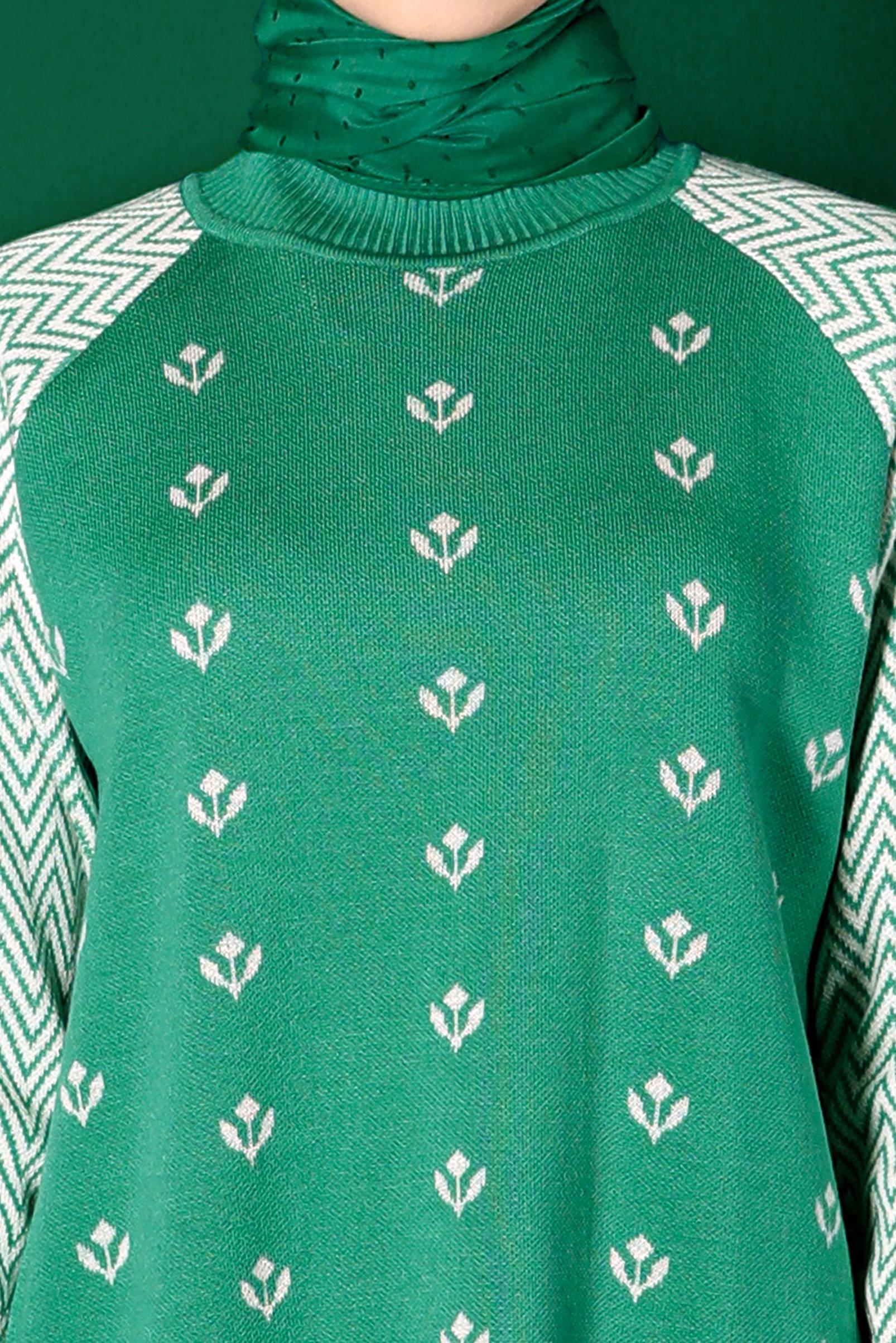 Vêtements hijab VERT TUNIQUE EN MAILLE À MOTIFS 43173