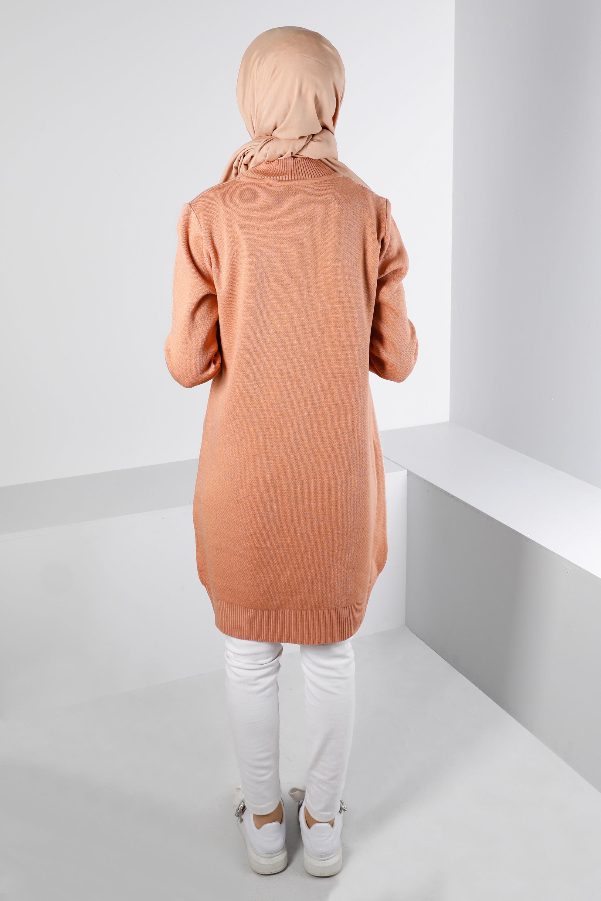 Hijab clothing POWDER POCKET DETAIL KNITWEAR TUNIC 43176 