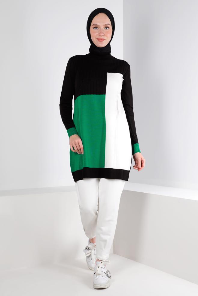 Vêtements hijab  TUNIQUE EN TRICOT COULEUR 43180 - ALVİNA