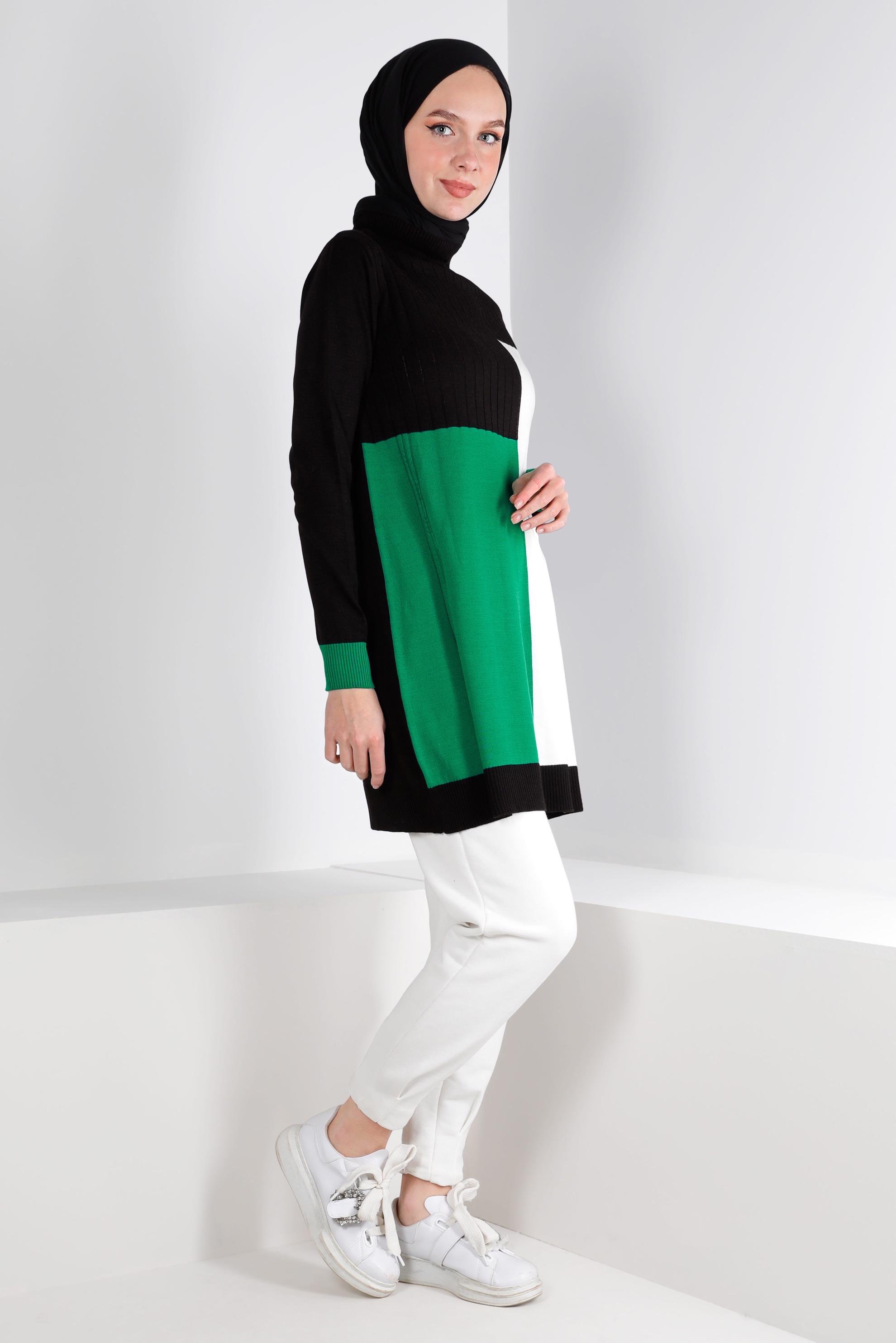 Vêtements hijab NOIR TUNIQUE EN TRICOT COULEUR 43180