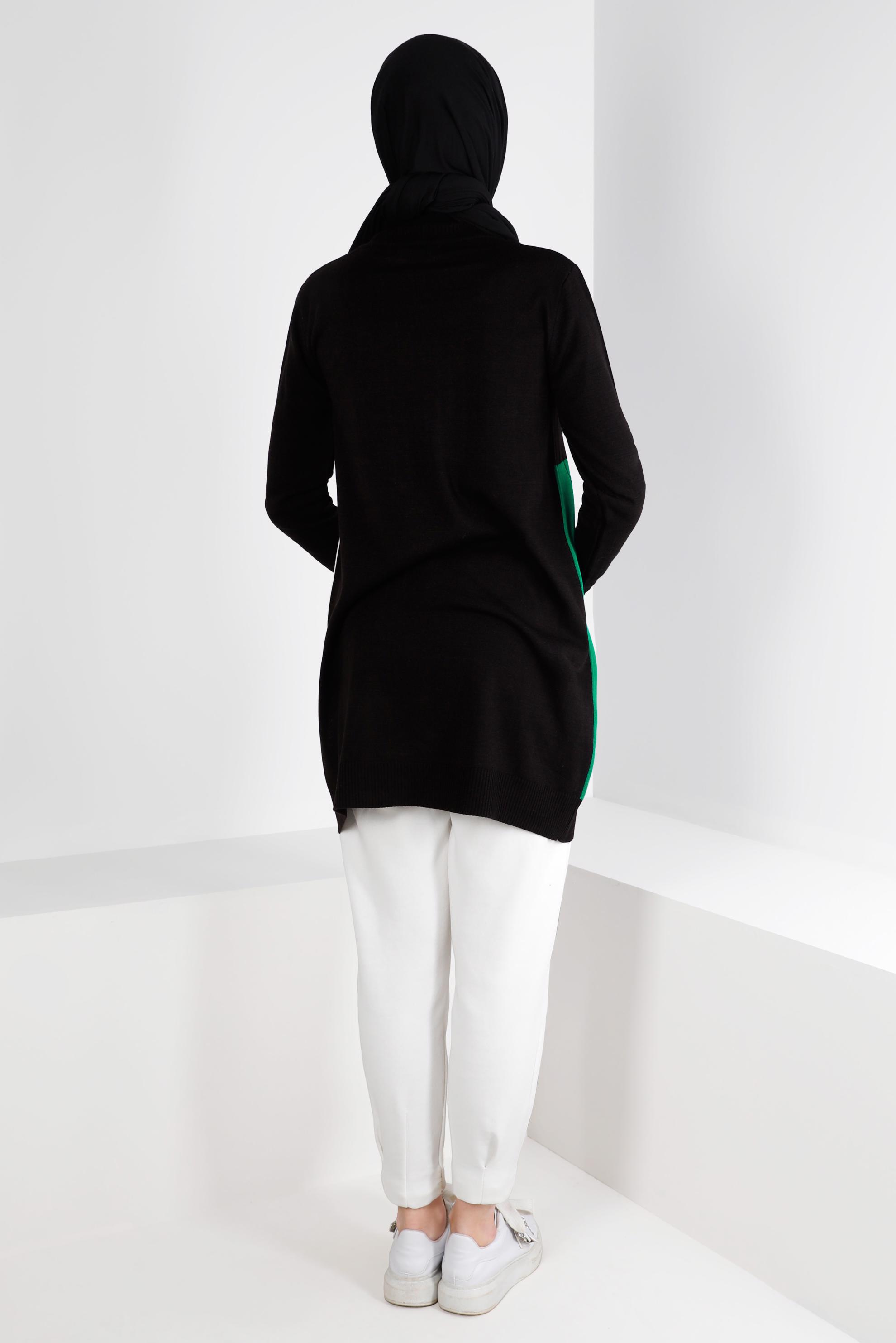 Vêtements hijab NOIR TUNIQUE EN TRICOT COULEUR 43180