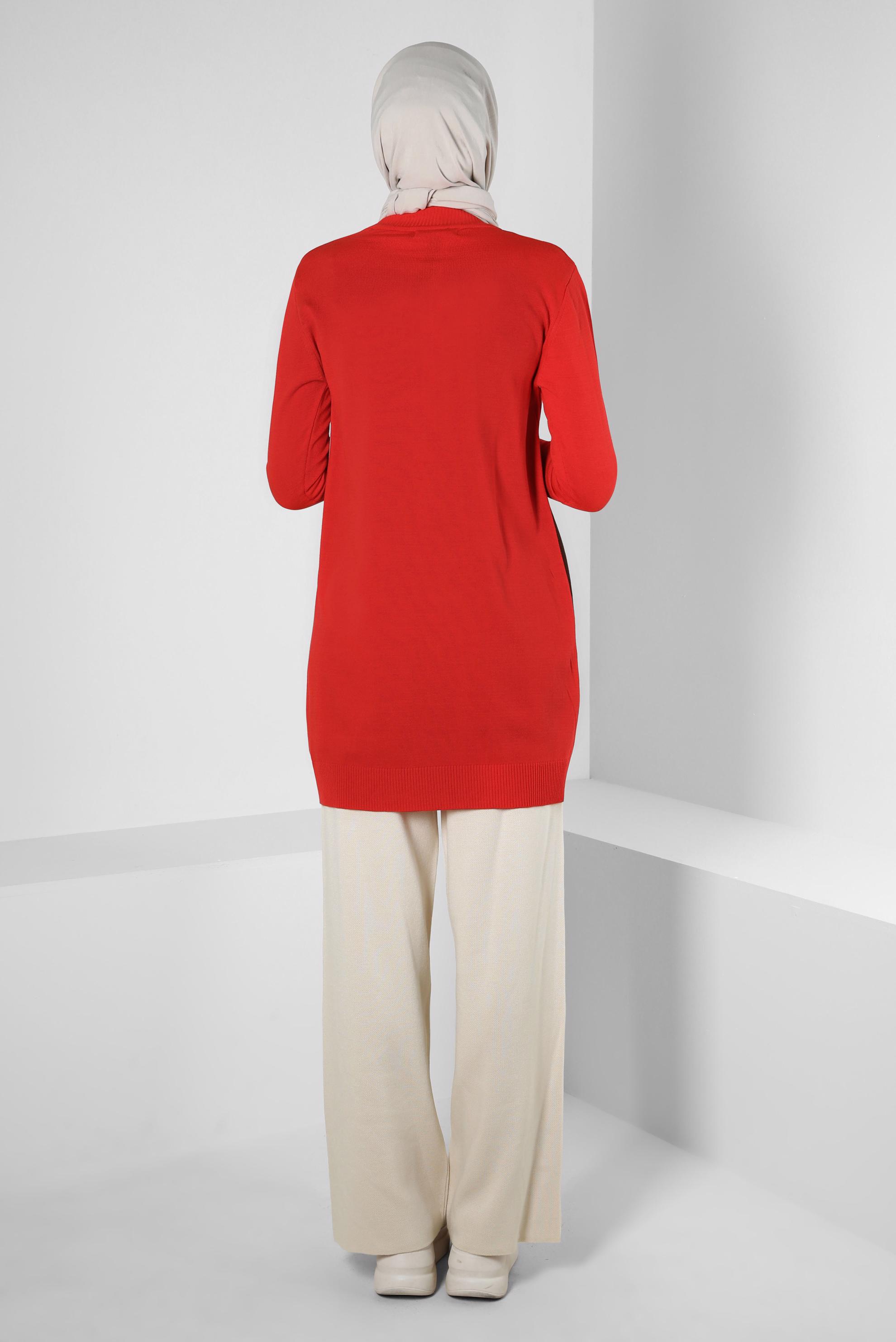 Vêtements hijab ROUGE TUNIQUE EN TRICOT COULEUR 43180