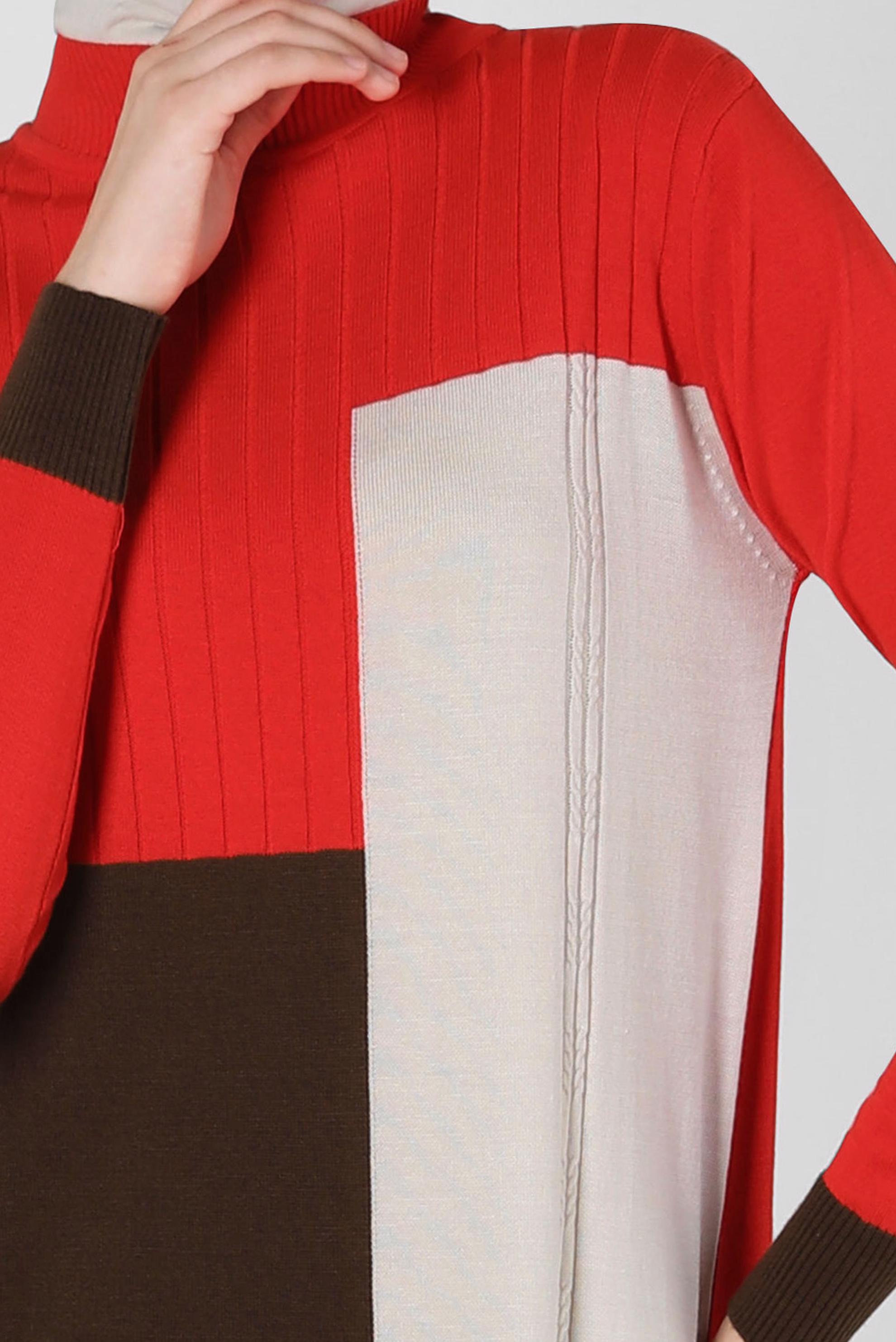 Vêtements hijab ROUGE TUNIQUE EN TRICOT COULEUR 43180