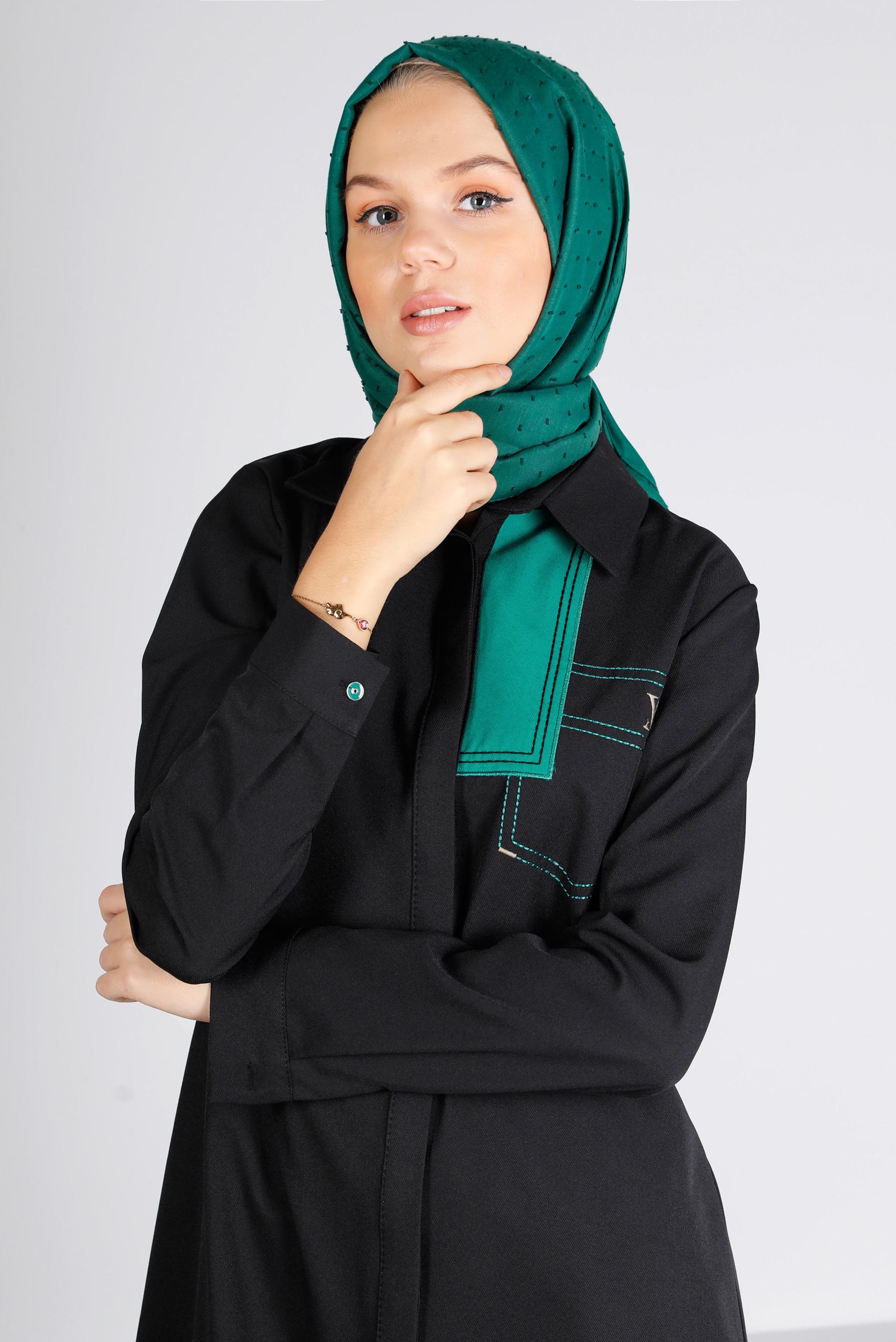 Tesettür giyim SİYAH DÜĞME DETAYLI TUNİK 43262