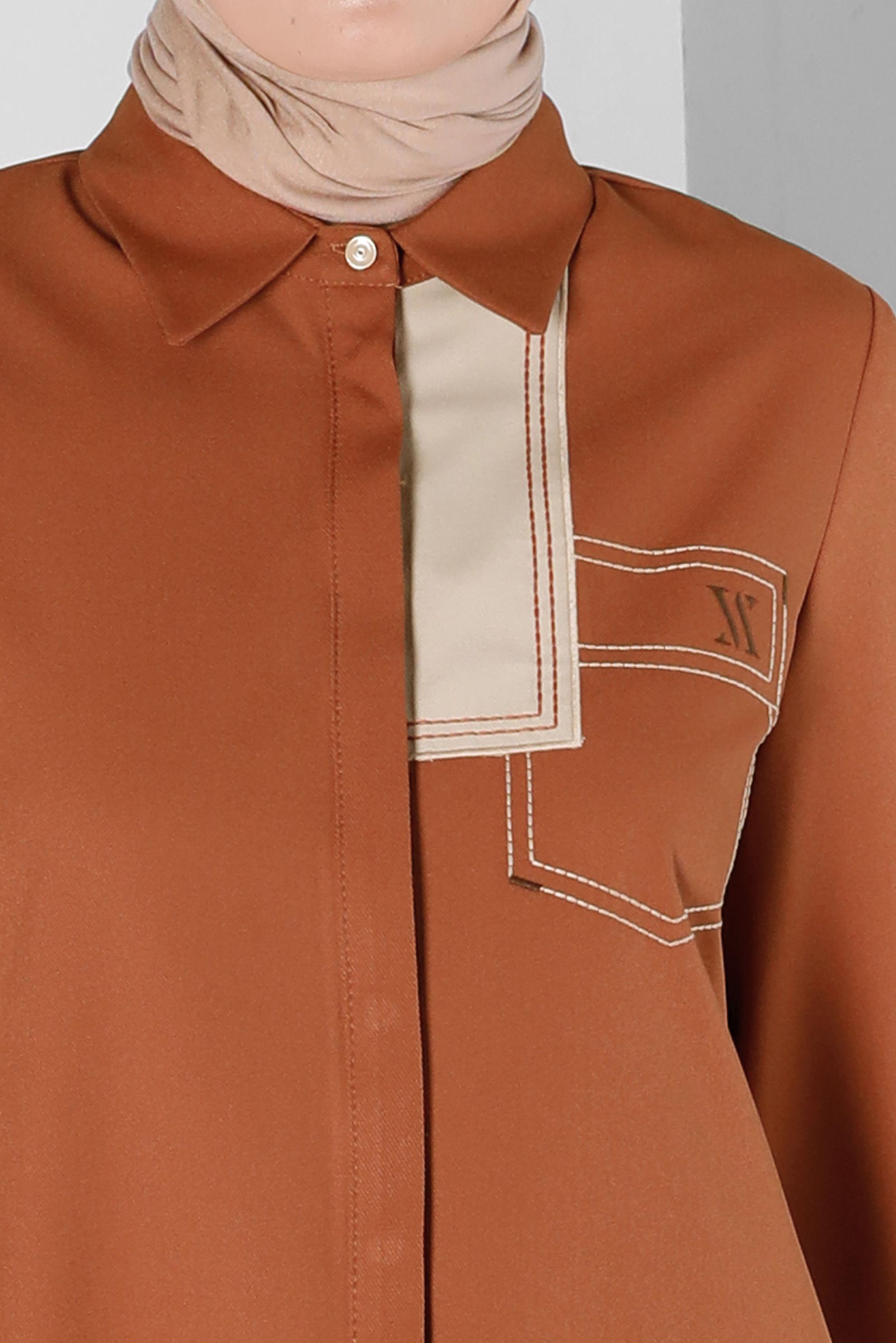 Tesettür giyim TABA DÜĞME DETAYLI TUNİK 43262