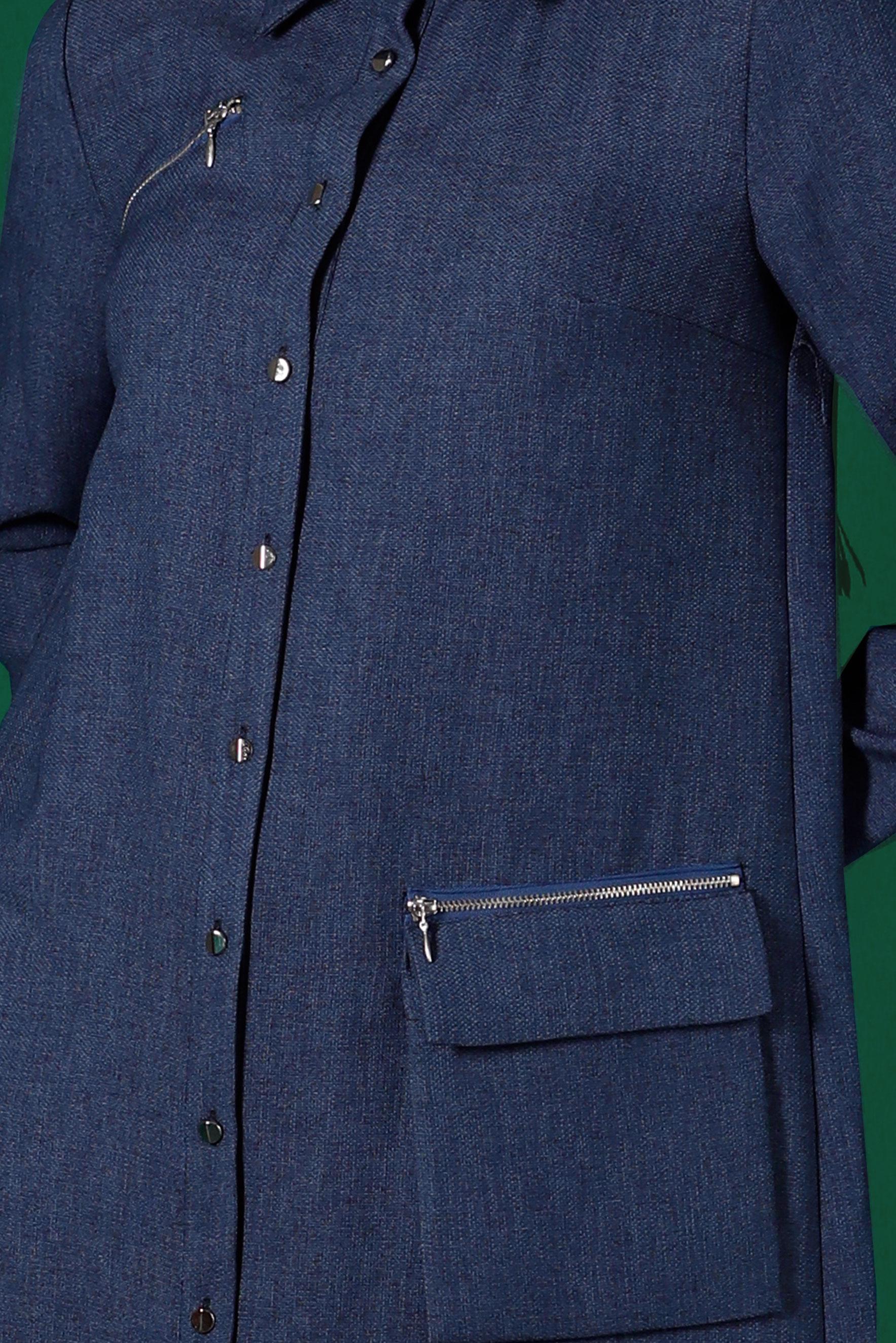 Tesettür giyim LACİVERT DÜĞMELİ CEPLİ TUNİK 43265 