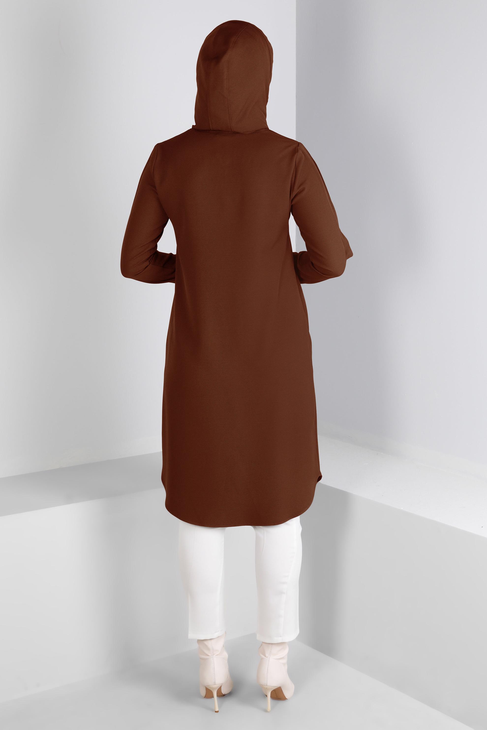 Vêtements hijab CUIVRE / BRONZE TUNIQUE À CAPUCHE DÉTAIL ŒILLET 43269