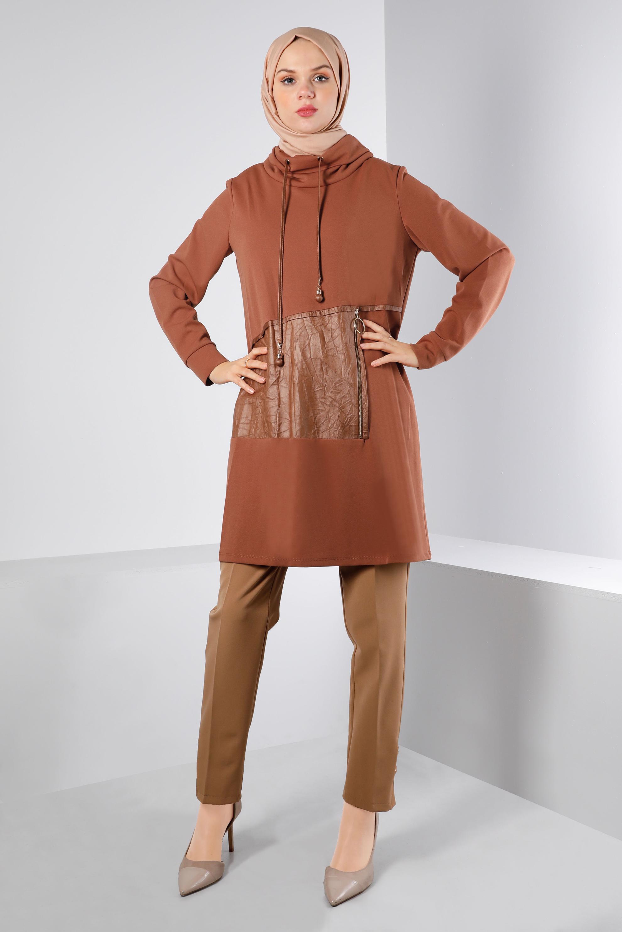 Hijab clothing TABA TUNIC WITH LEATHER POCKET 43274