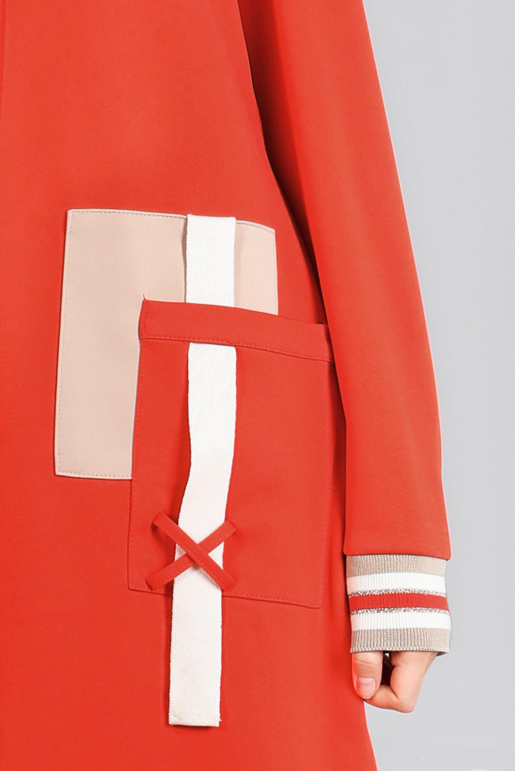 Tesettür giyim MERCAN CEP DETAYLI BAĞCIKLI TUNİK 43376 