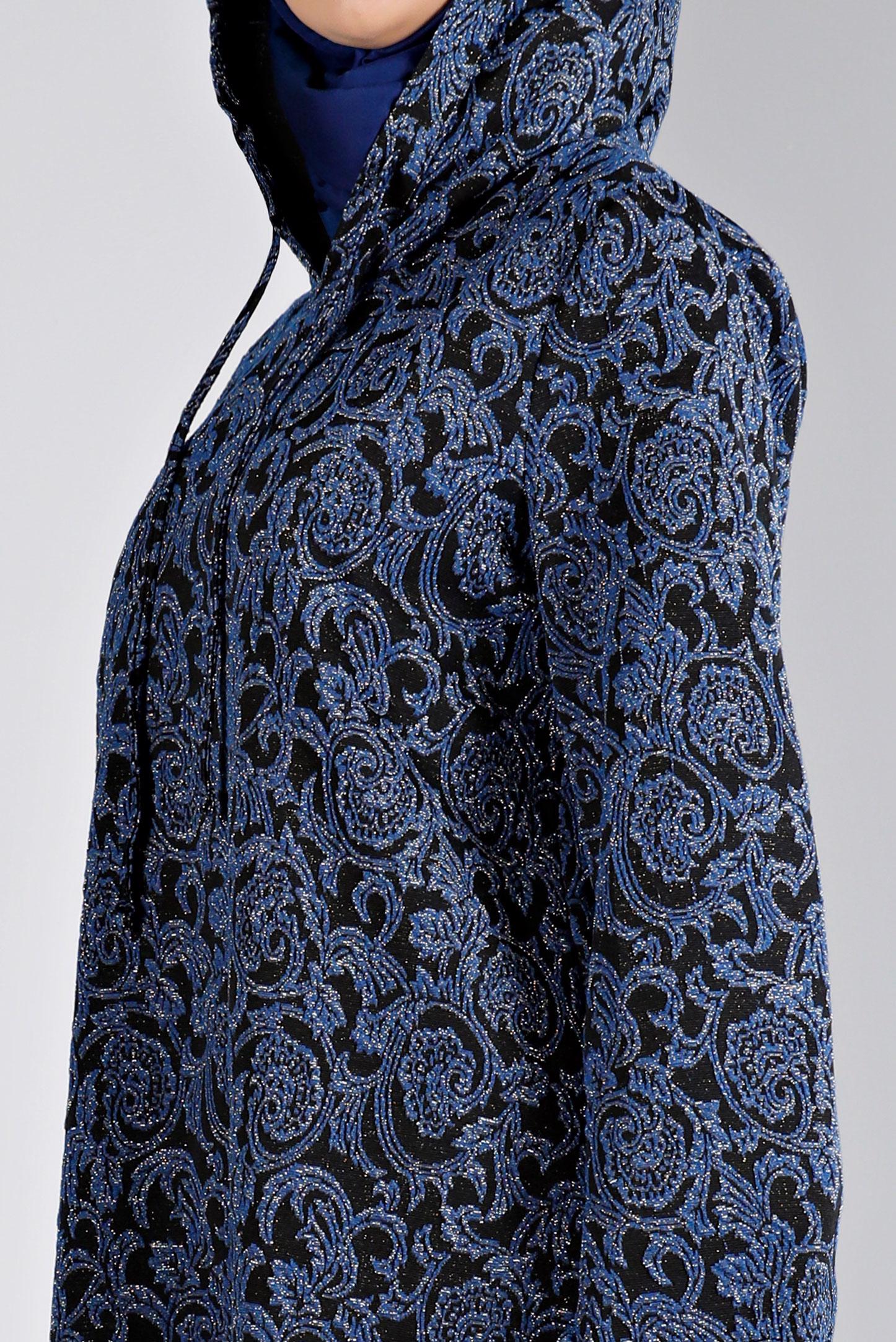Tesettür giyim LACİVERT ETNİK DESENLİ TRİKO TUNİK 43391-1 