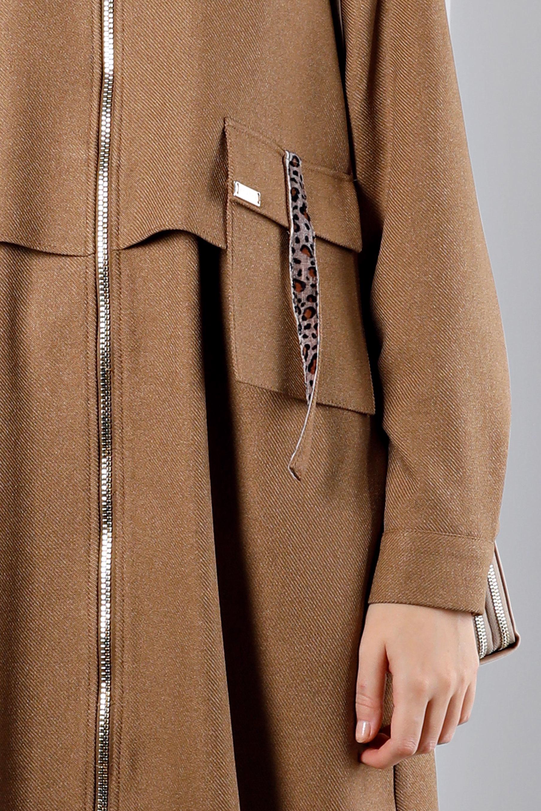 Tesettür giyim KAHVE CEP DETAYLI FERMUARLI TUNİK 43420 