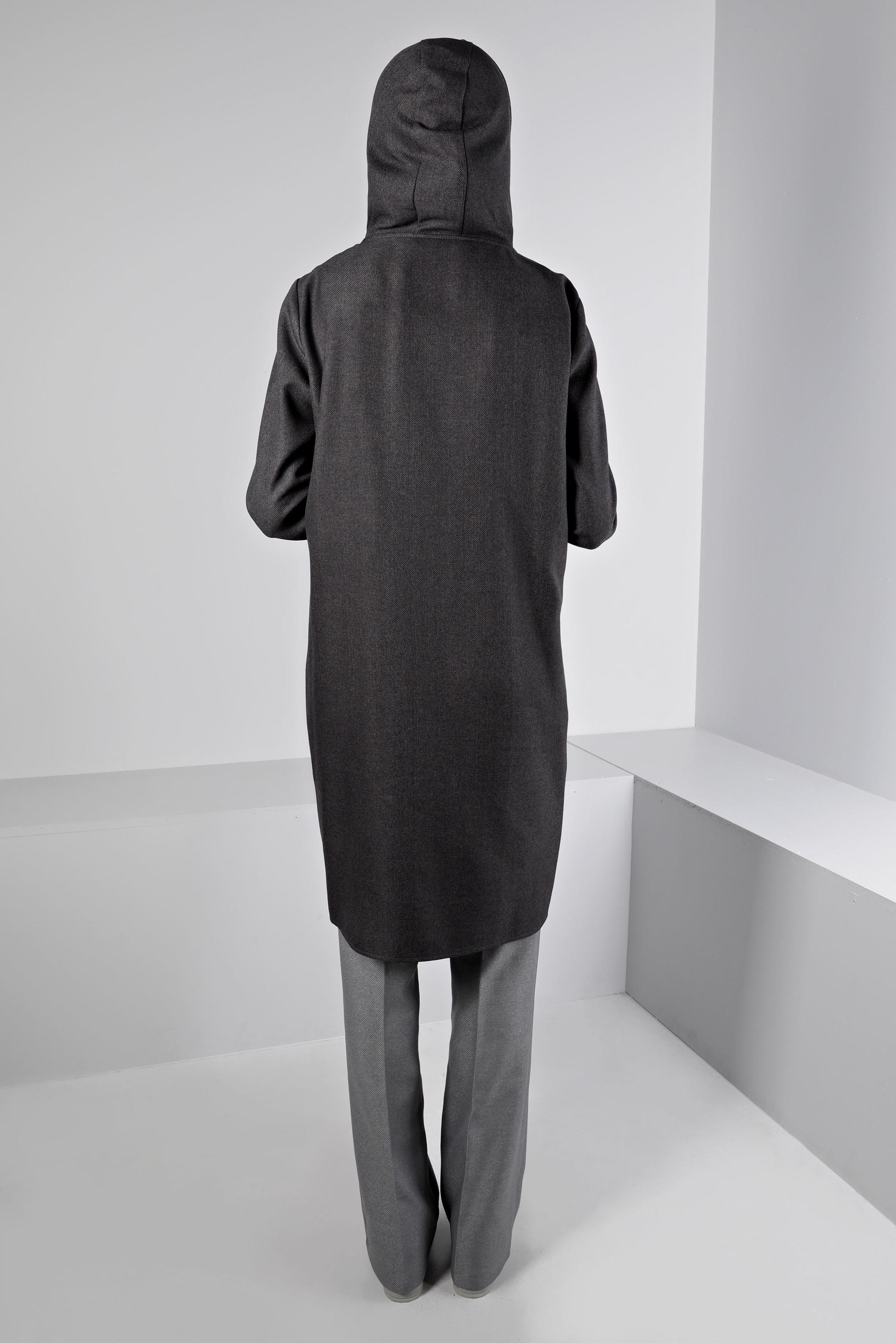 Tesettür giyim GRİ CEP DETAYLI FERMUARLI TUNİK 43420 