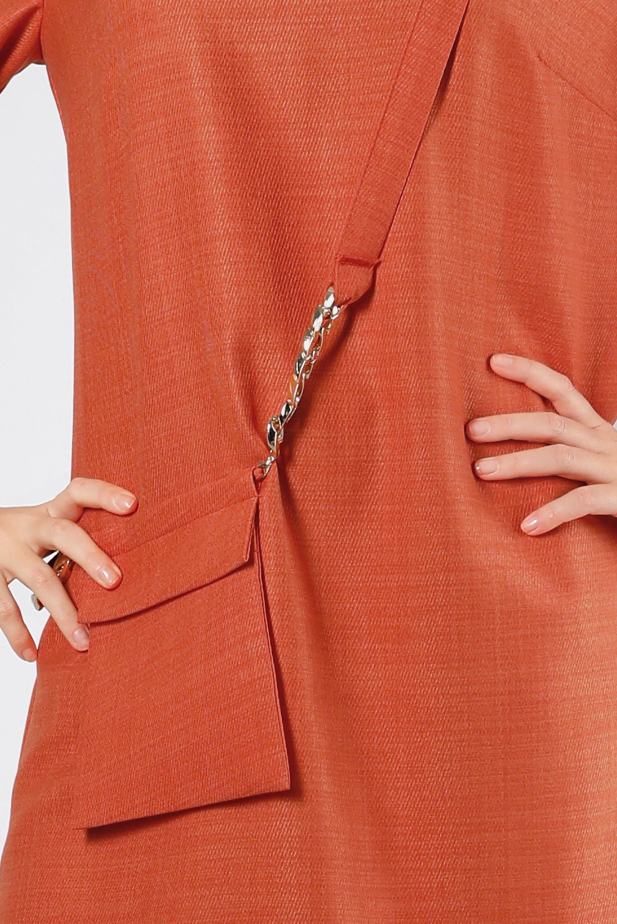 Tesettür giyim TURUNCU CEP DETAYLI TUNİK 43422