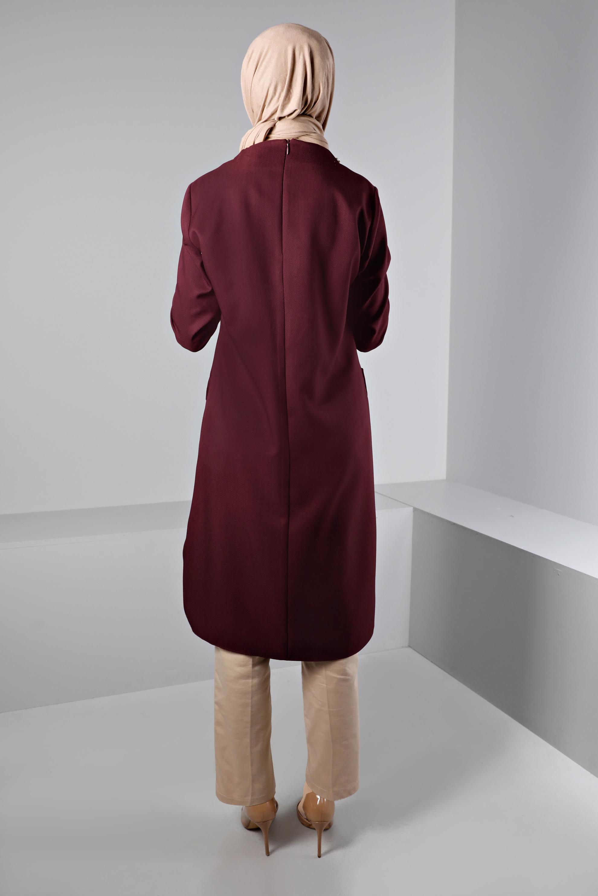 Tesettür giyim MÜRDÜM CEPLİ YANLARI YIRTMAÇLI TUNİK 43424