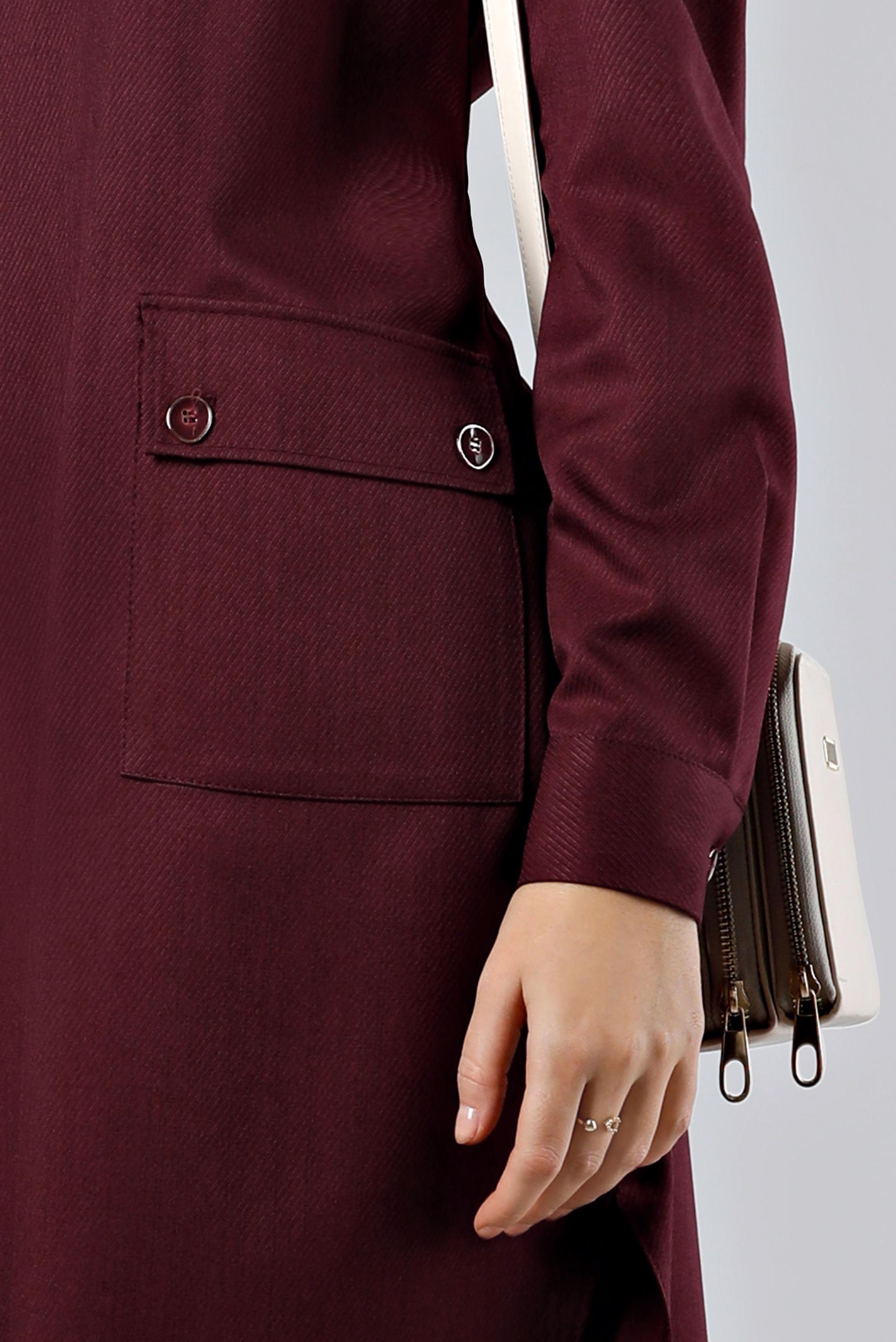 Tesettür giyim MÜRDÜM CEPLİ YANLARI YIRTMAÇLI TUNİK 43424