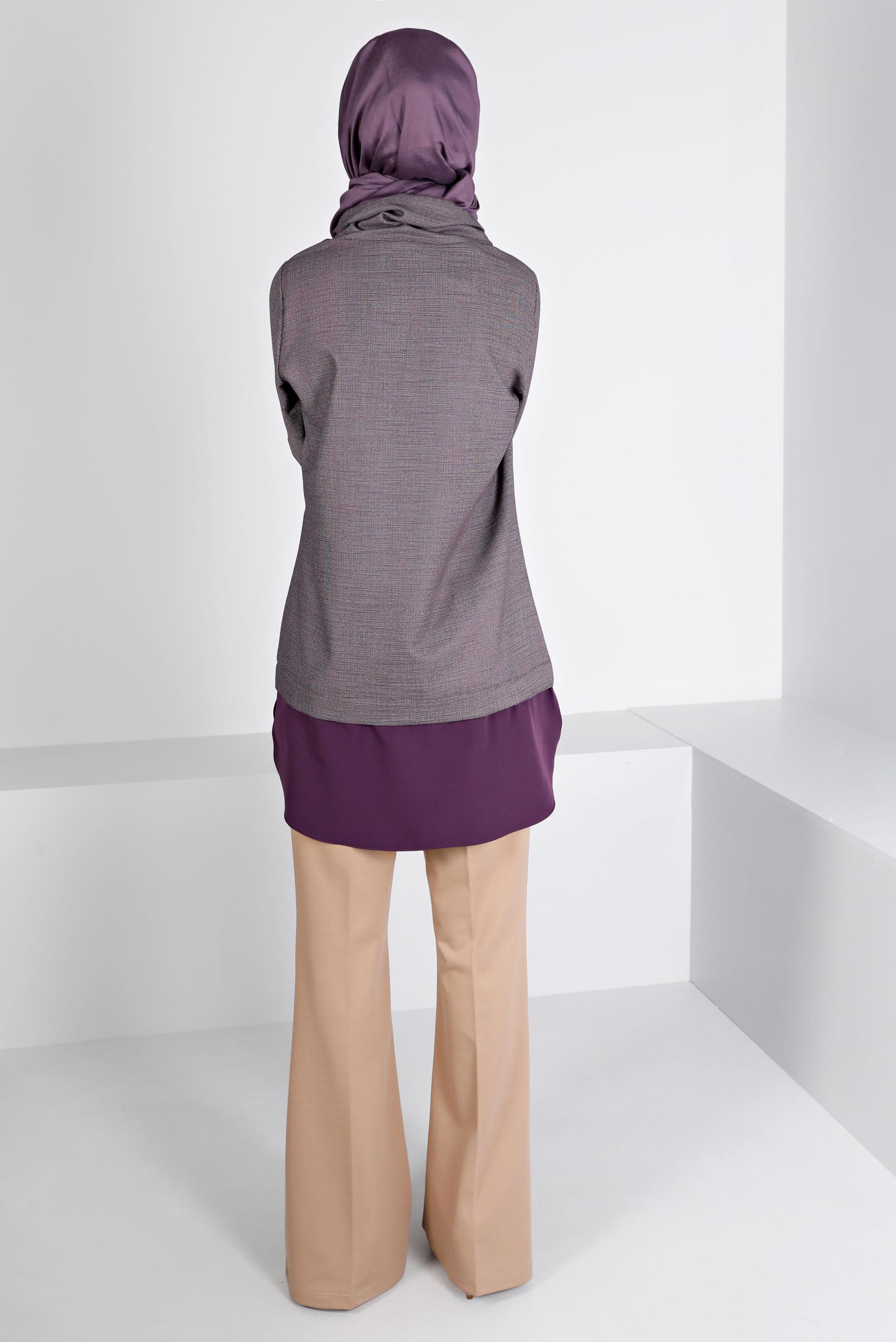 Tesettür giyim MÜRDÜM YAKASI BAĞCIKLI DÜĞMELİ TUNİK 43427 