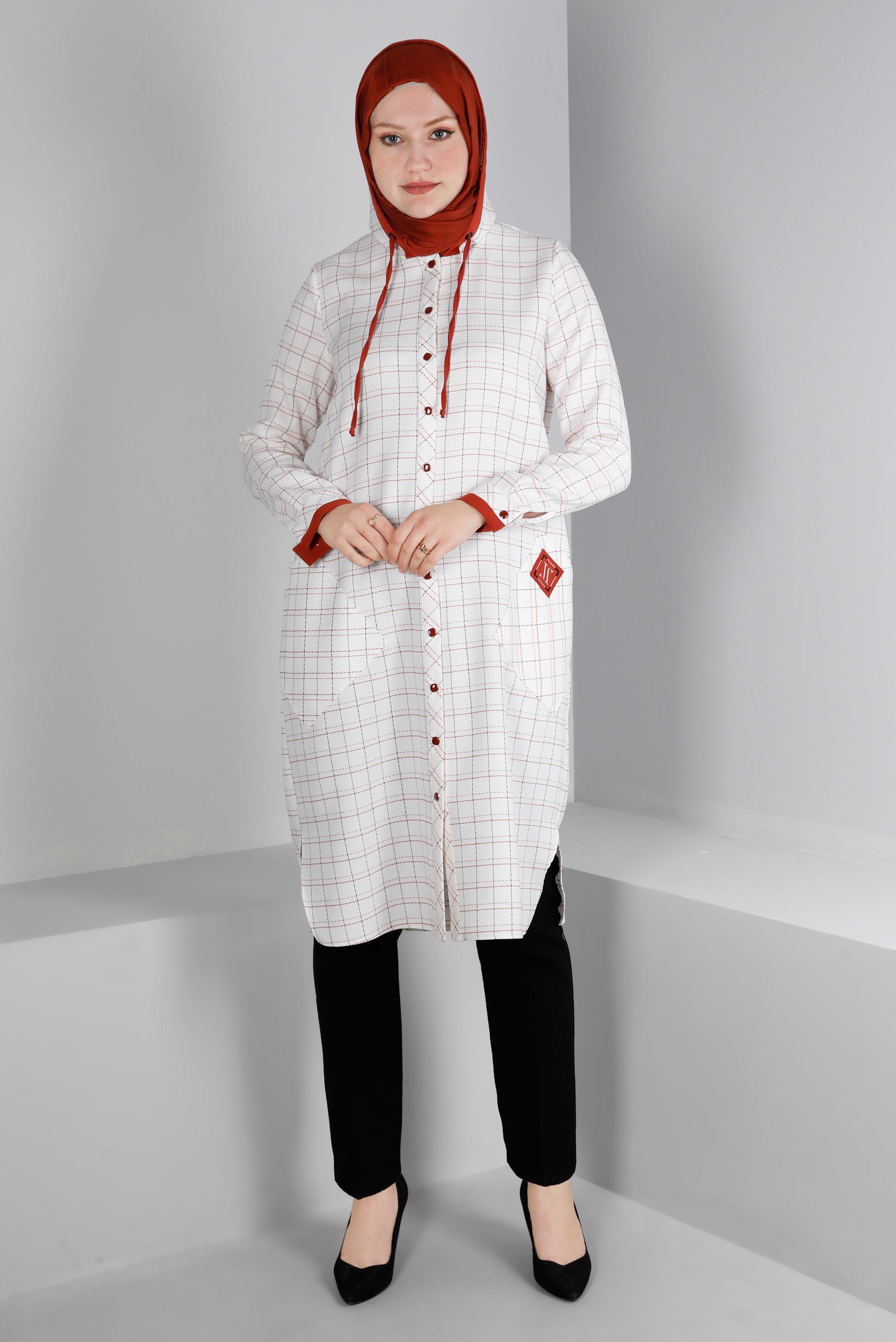 Vêtements hijab BEIGE TUNIQUE À CAPUCHE 43456