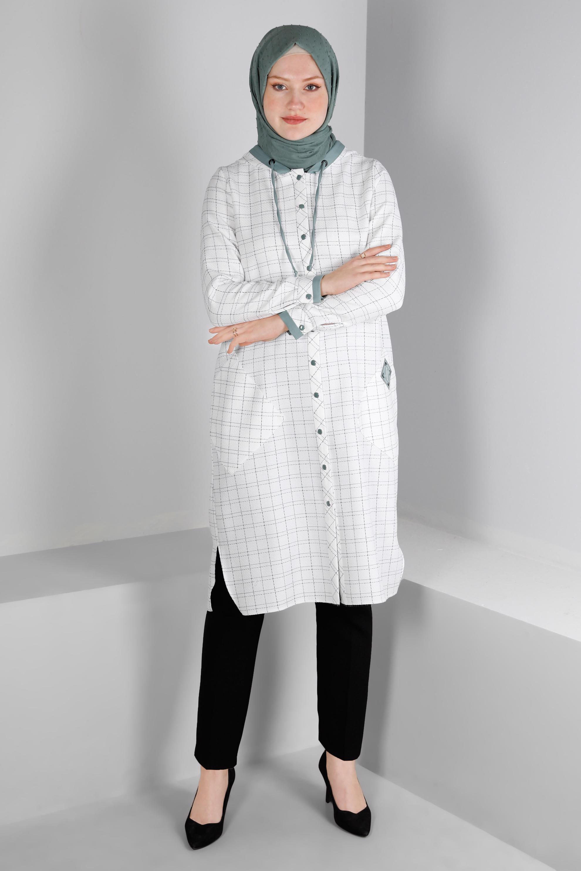 Vêtements hijab BEIGE TUNIQUE À CAPUCHE 43456