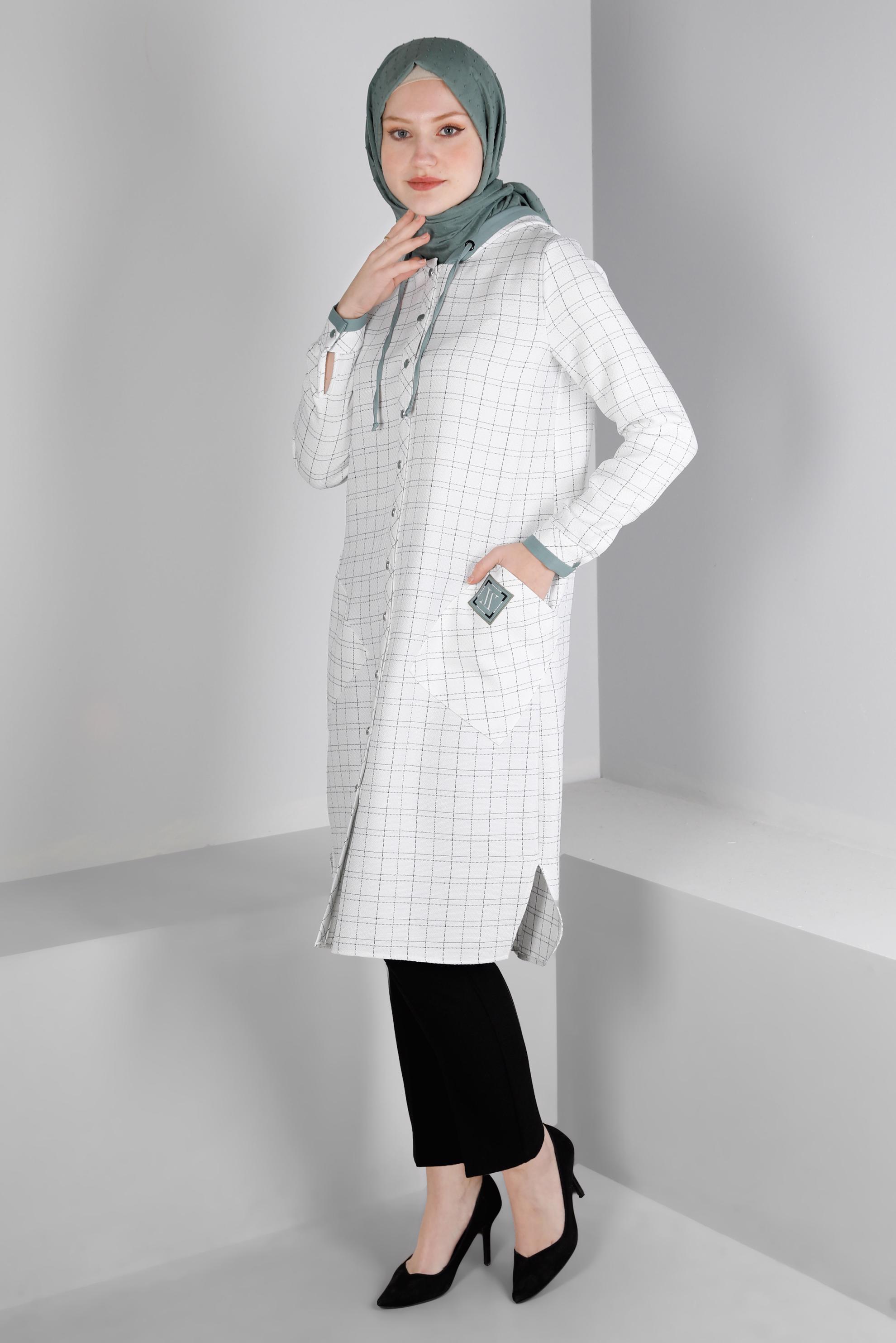 Vêtements hijab BEIGE TUNIQUE À CAPUCHE 43456