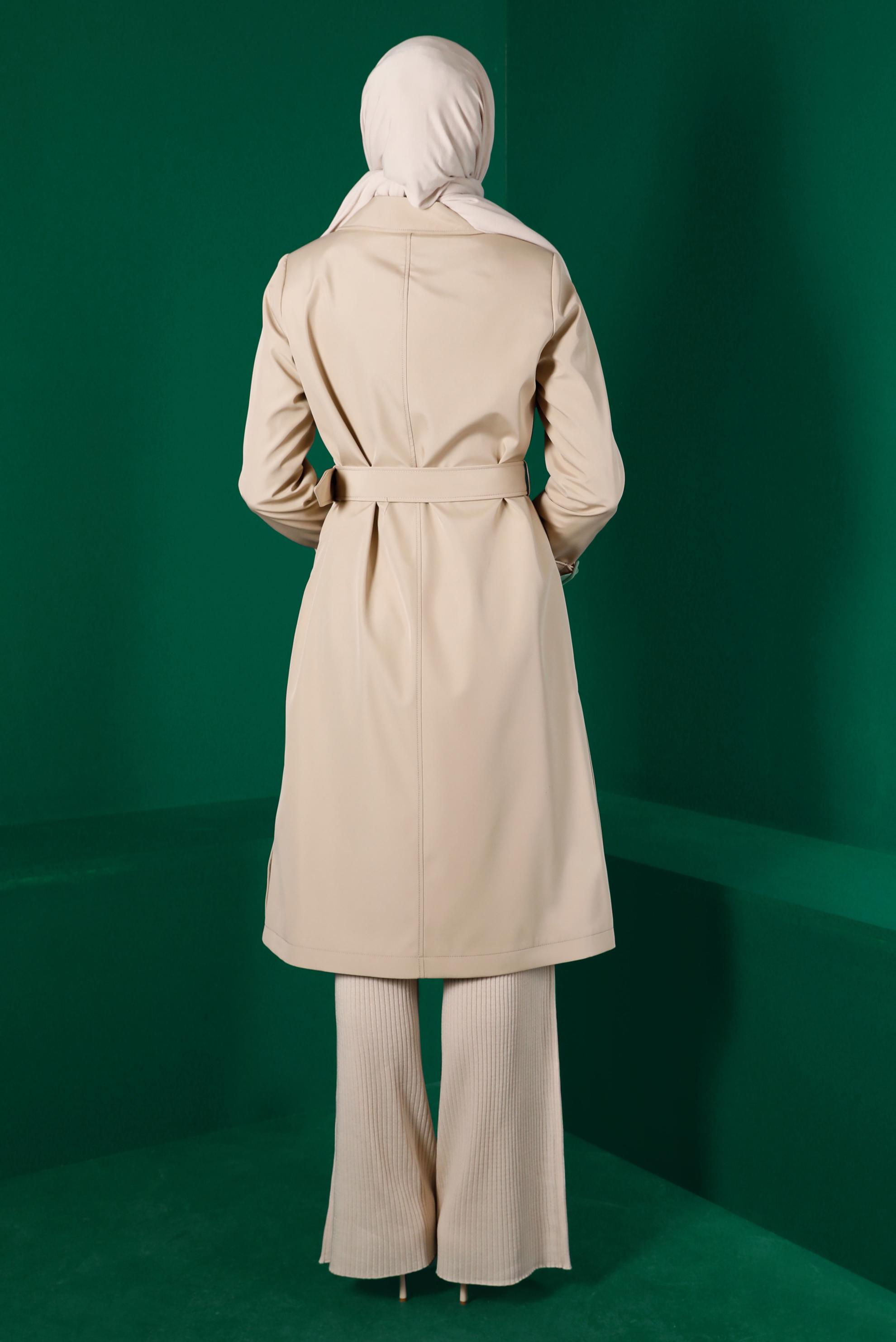 YANLARI DÜĞME DETAYLI KEMERLİ TRENÇKOT | ALVİNA