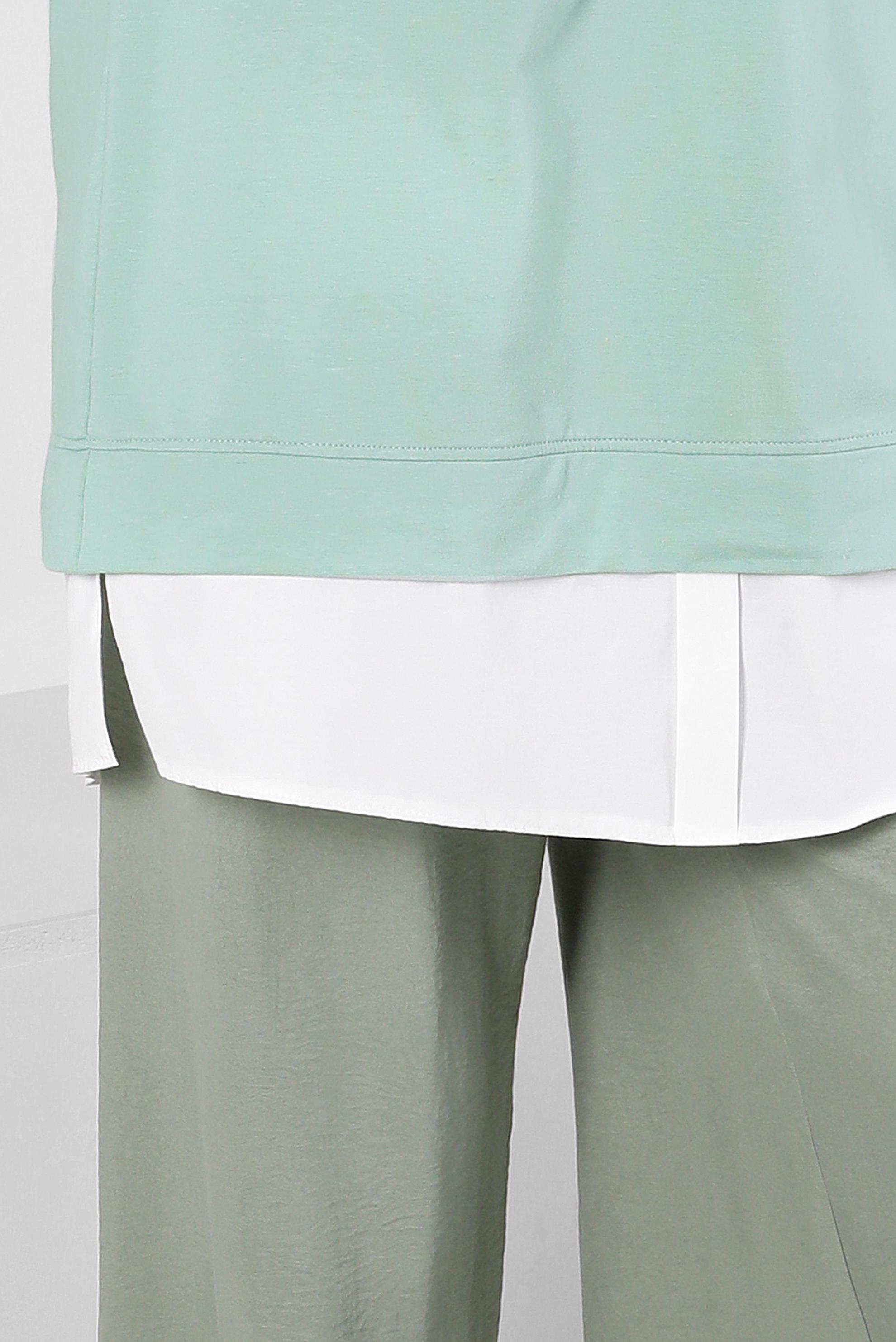 Tesettür giyim YEŞİL YAZI VE ÇİÇEK BASKILI EŞOFMAN TUNİK 43556