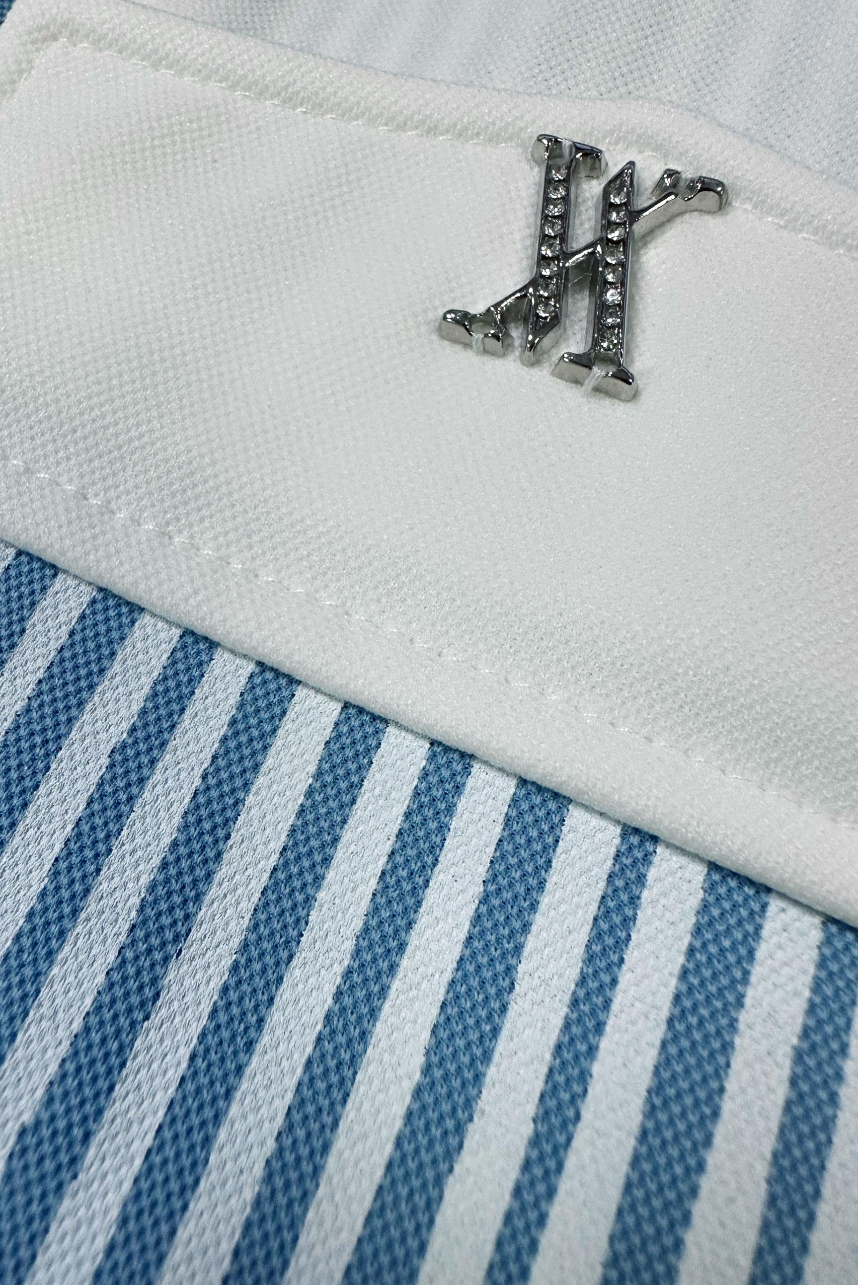 Tesettür giyim MAVİ ÇİZGİ DETAYLI BİSİKLET YAKA EŞOFMAN TUNİK 43804