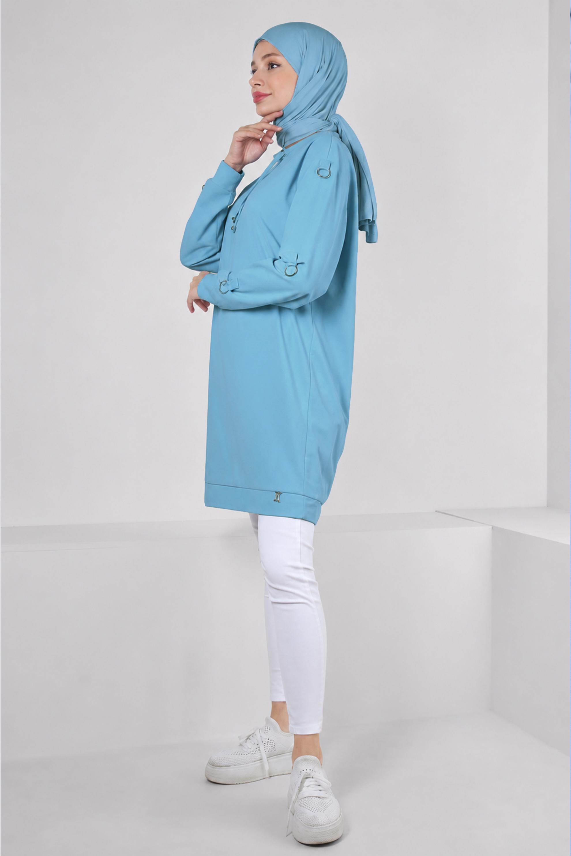 Hijab clothing BLUE ACCESSORY DETAIL TRACKSUIT TUNIC 43851