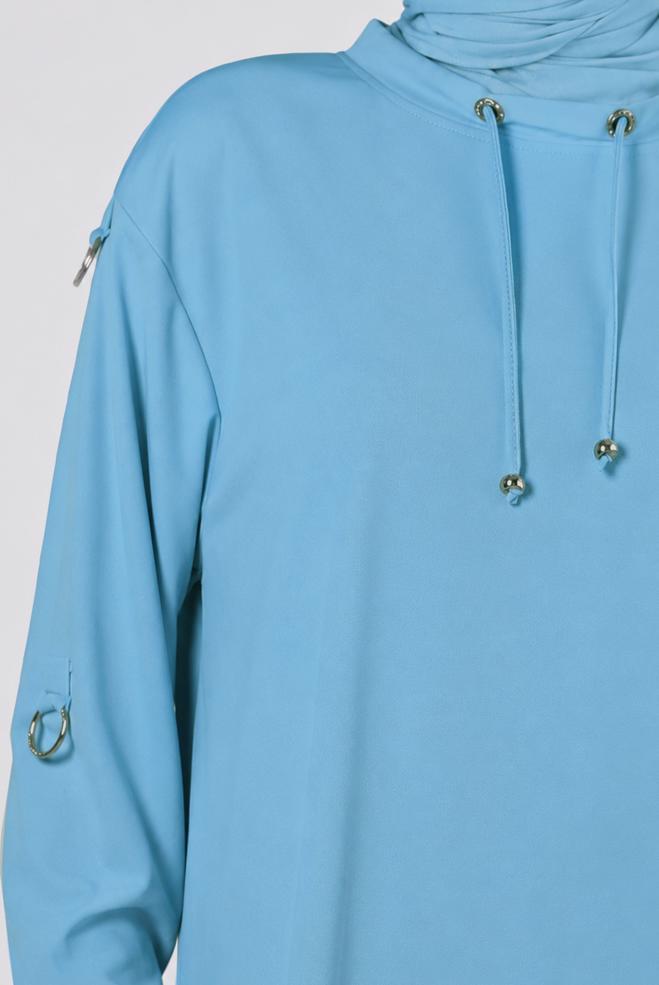 Hijab clothing BLUE ACCESSORY DETAIL TRACKSUIT TUNIC 43851 - ALVİNA