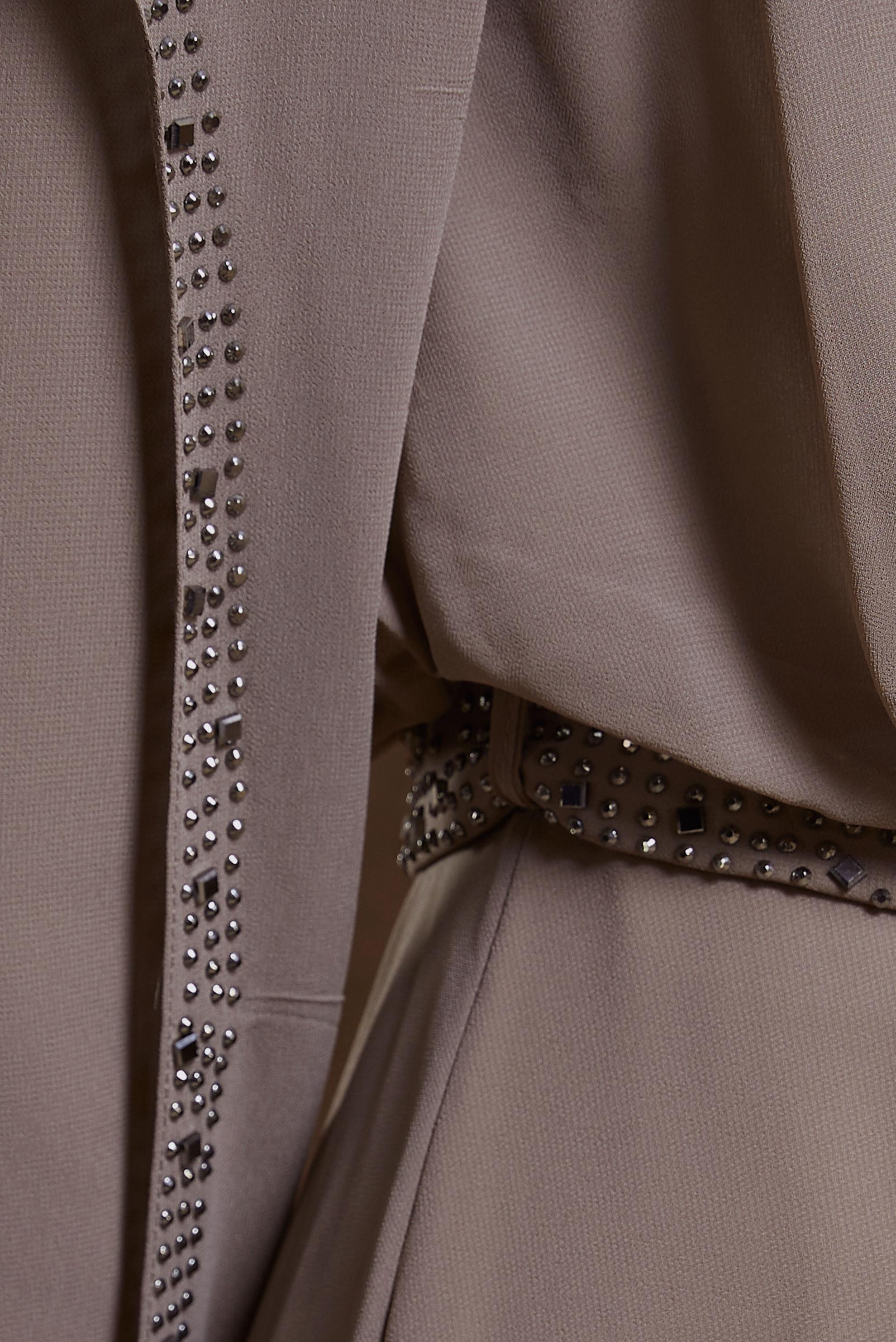 Tesettür giyim VİZON TAŞLI ŞİFON ABİYE ELBİSE 50211