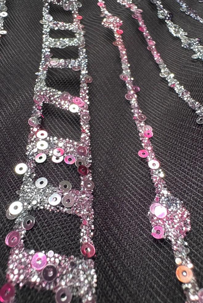 Tesettür giyim FUŞYA TÜL DETAYLI TAŞLI ABİYE 50251 - ALVİNA